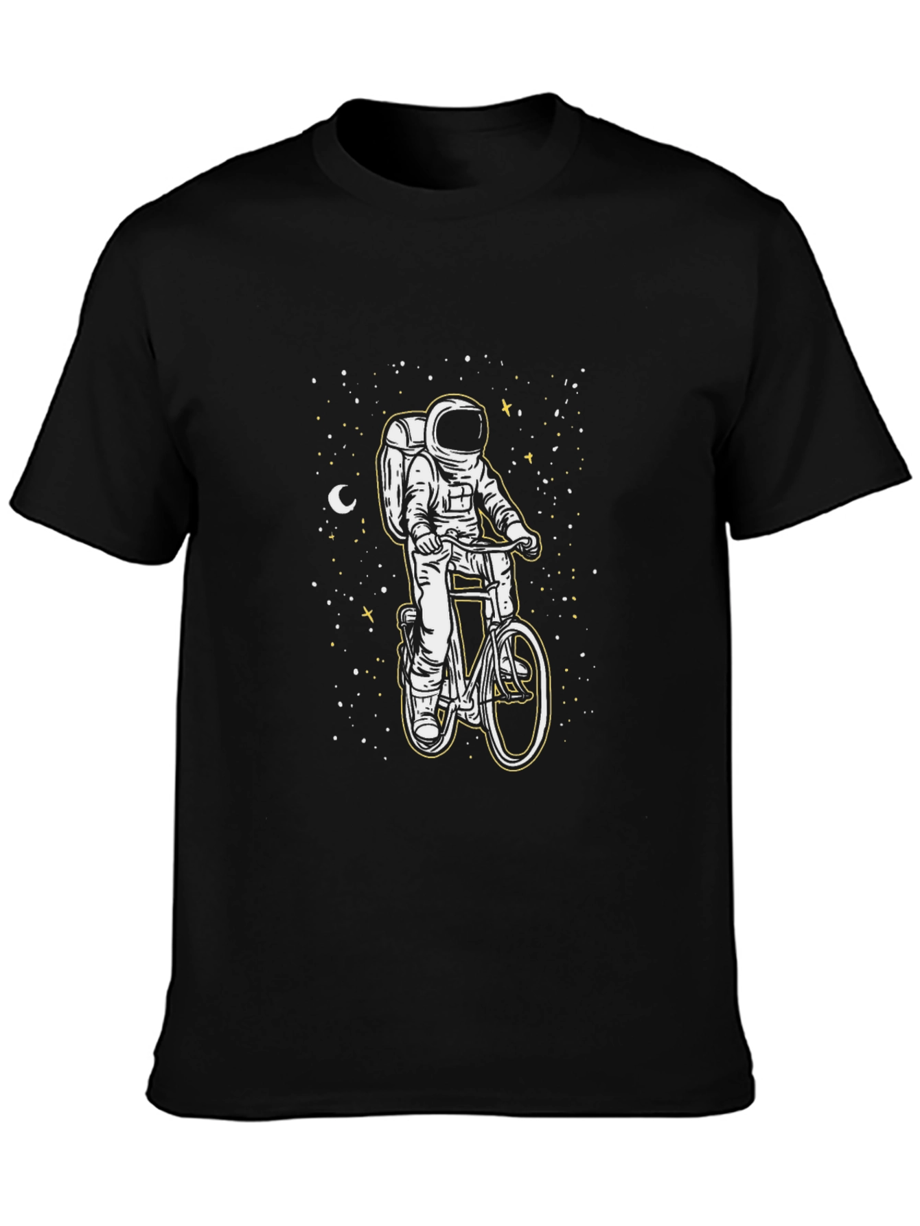 Astronaut Biker Graphic T-Shirt - Space Adventure Tee
