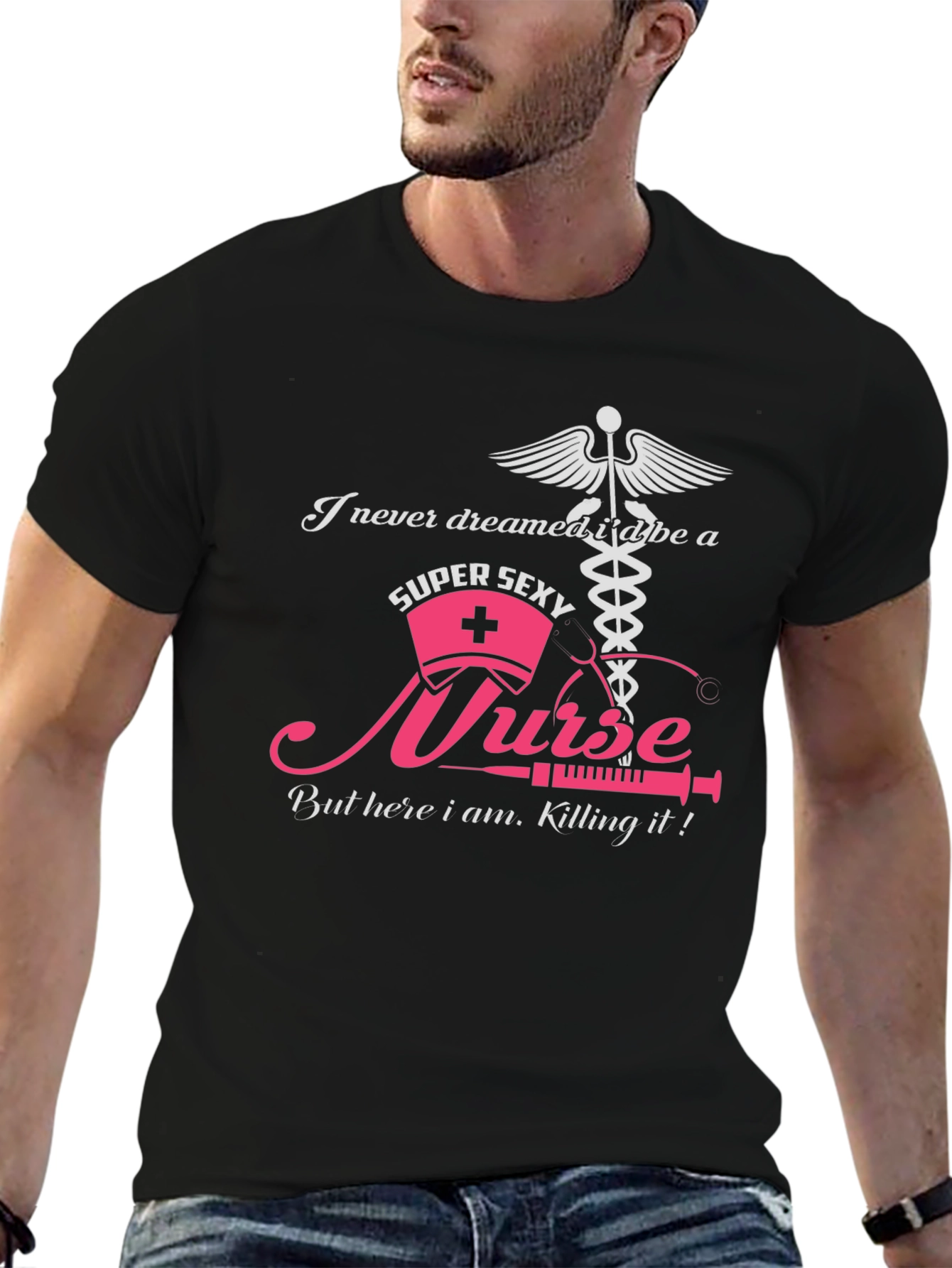 Super Sexy Nurse Graphic Tee - Black