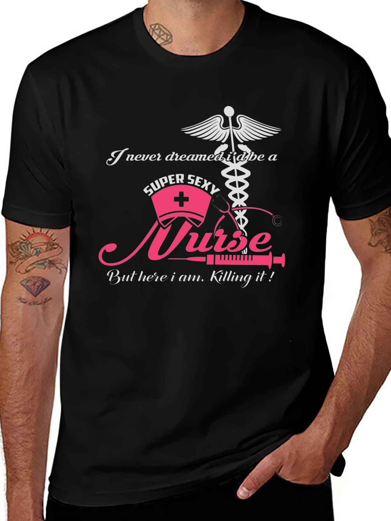 Super Sexy Nurse Graphic Tee - Black
