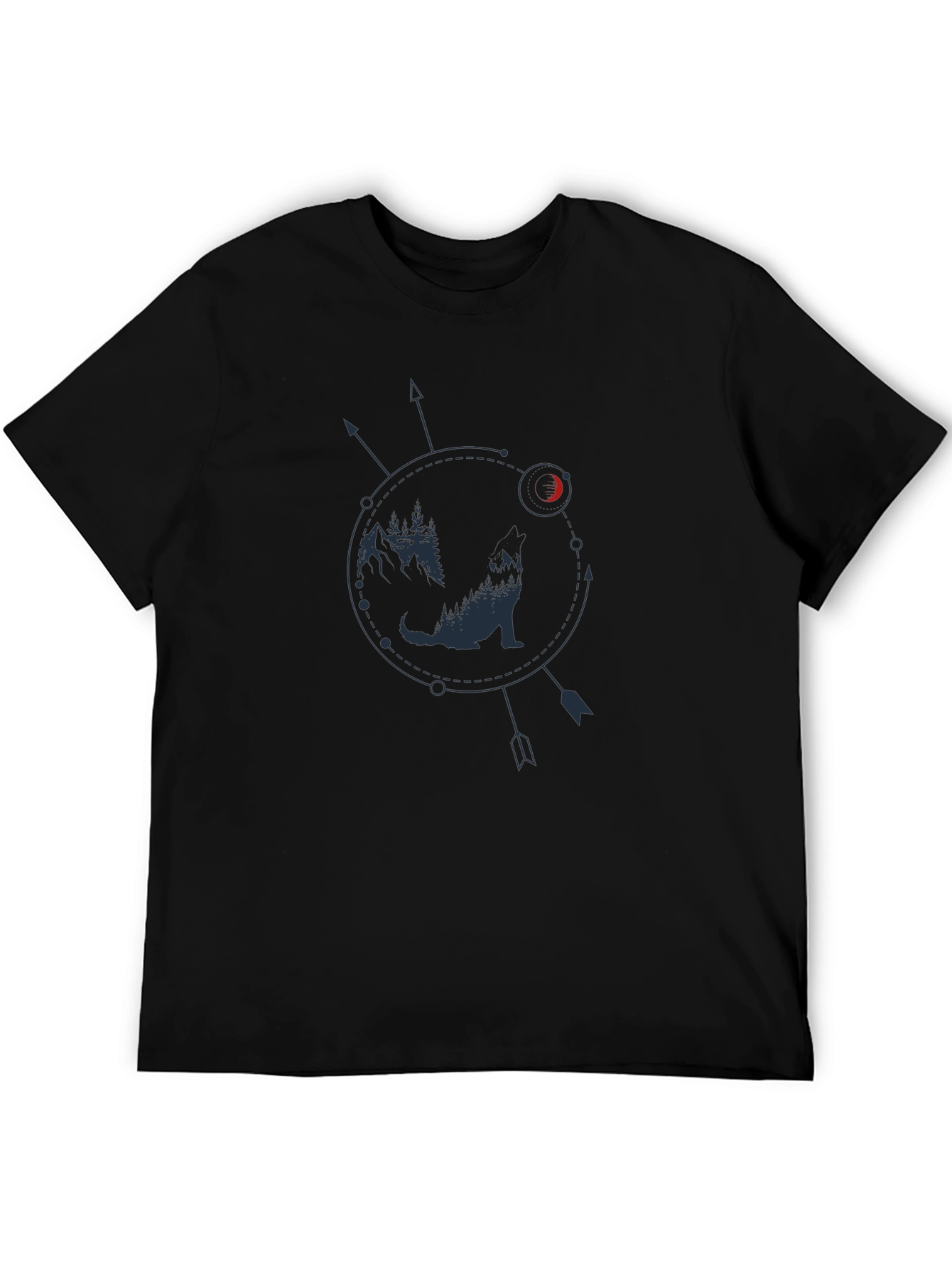 Wolf & Moon Graphic Tee - Arrow Circle Design