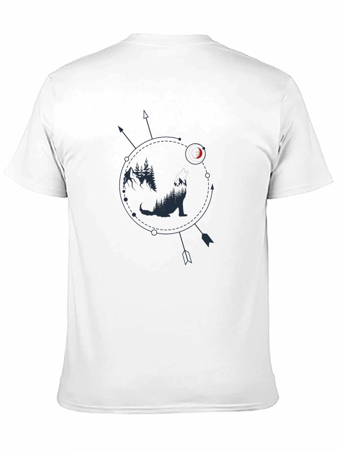 Wolf & Moon Graphic Tee - Arrow Circle Design