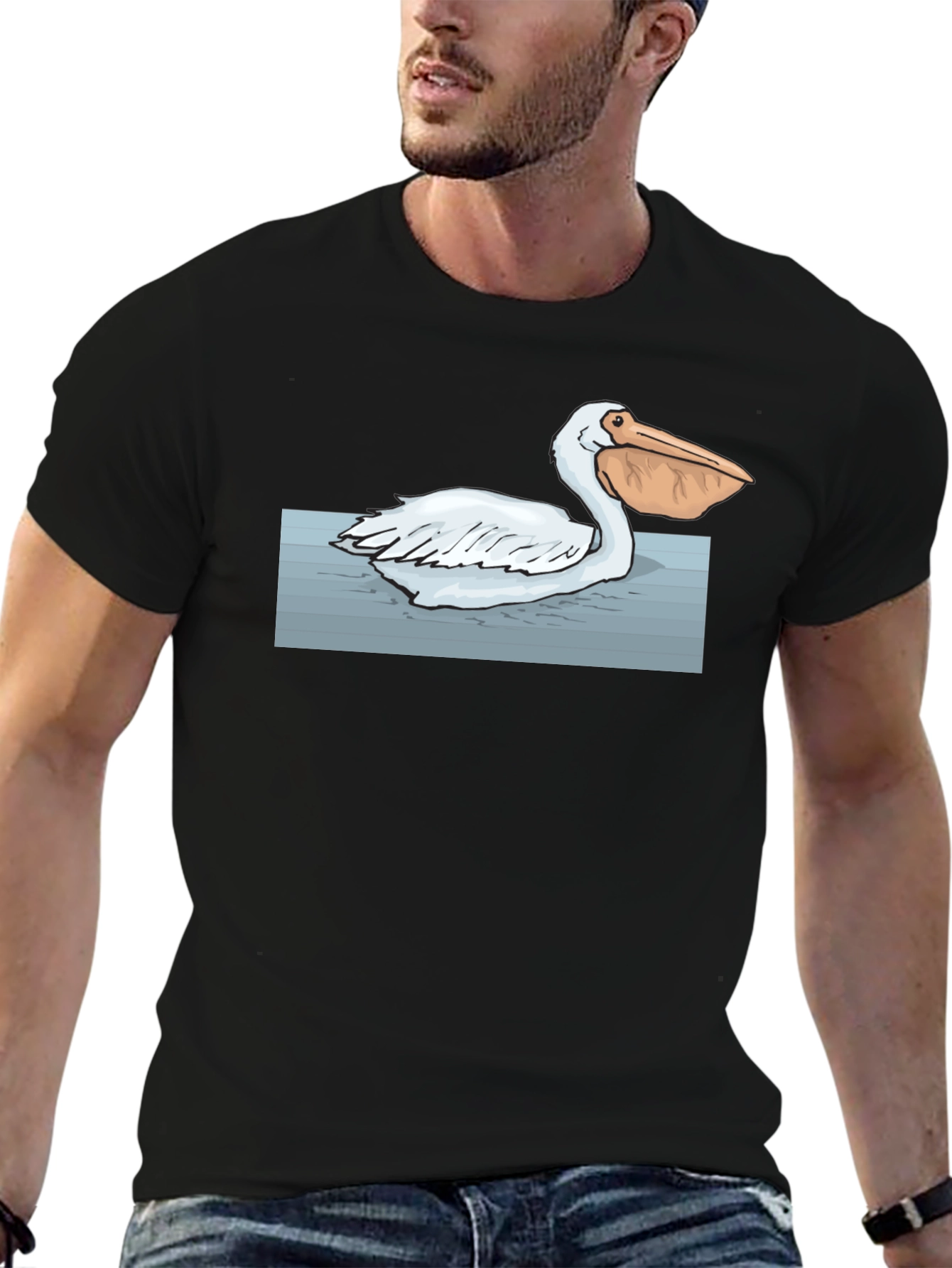 Pelican Graphic Tee - Black Cotton T-Shirt