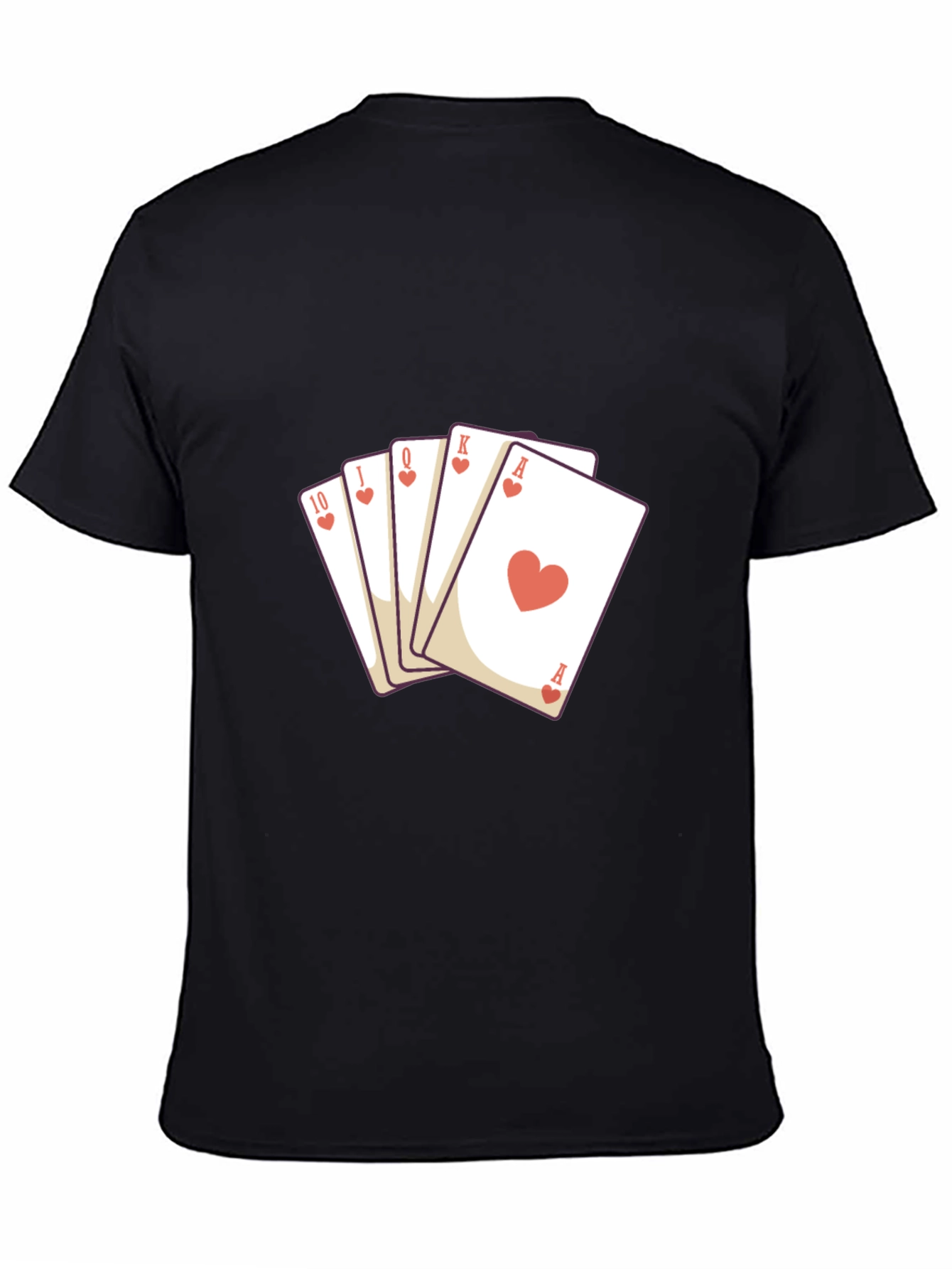 Heart Flush Graphic Tee - Black Cotton T-Shirt