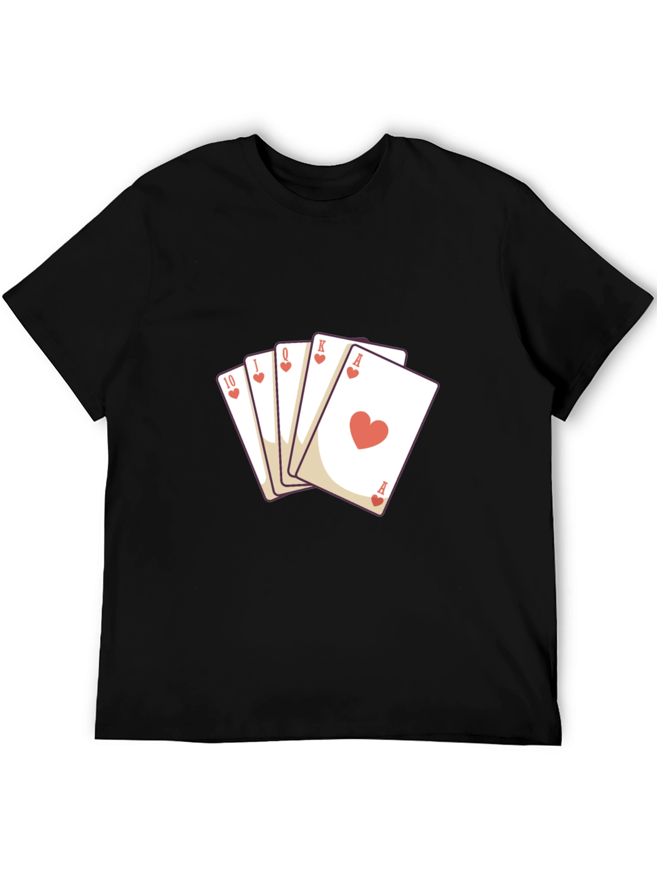 Heart Flush Graphic Tee - Black Cotton T-Shirt