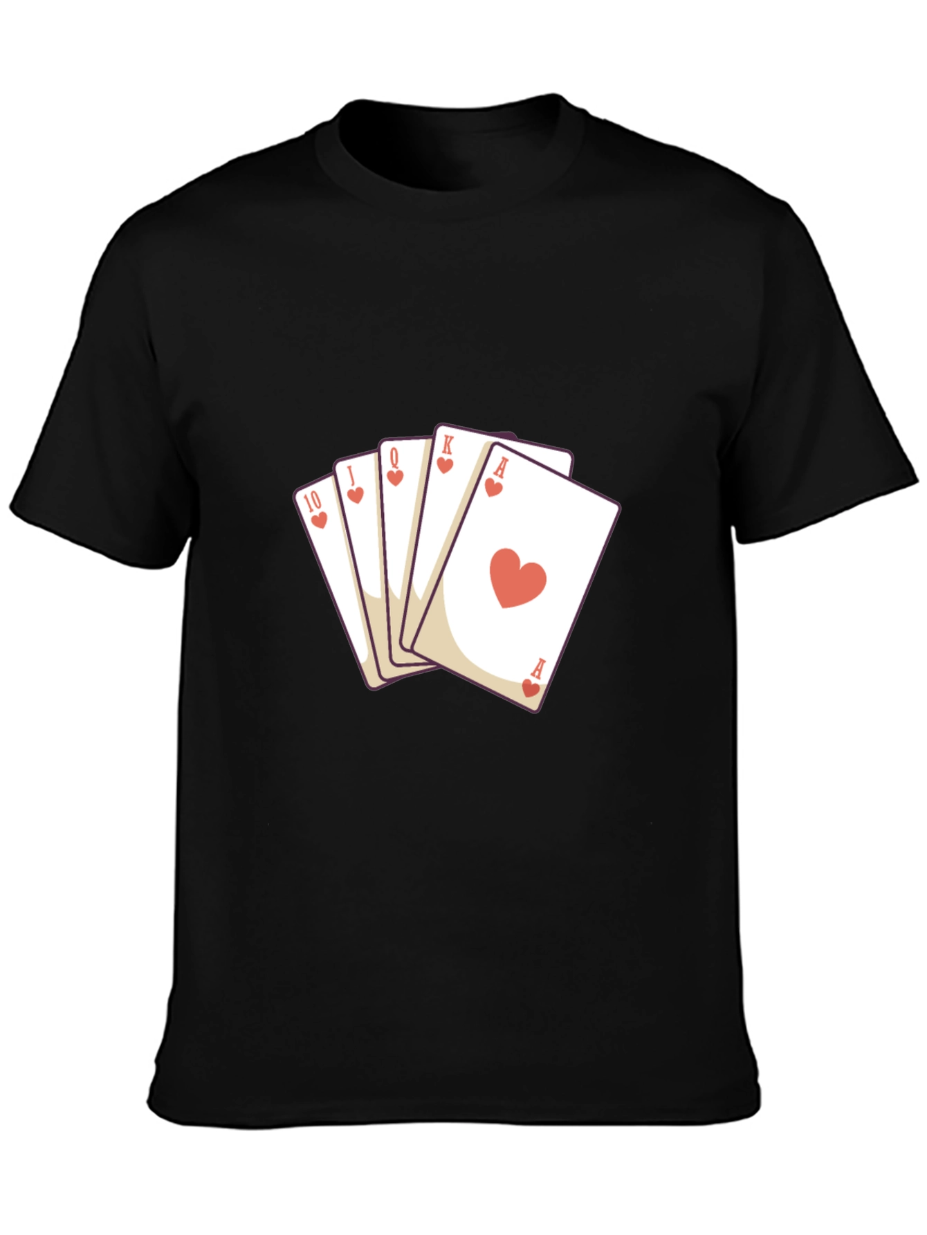 Heart Flush Graphic Tee - Black Cotton T-Shirt