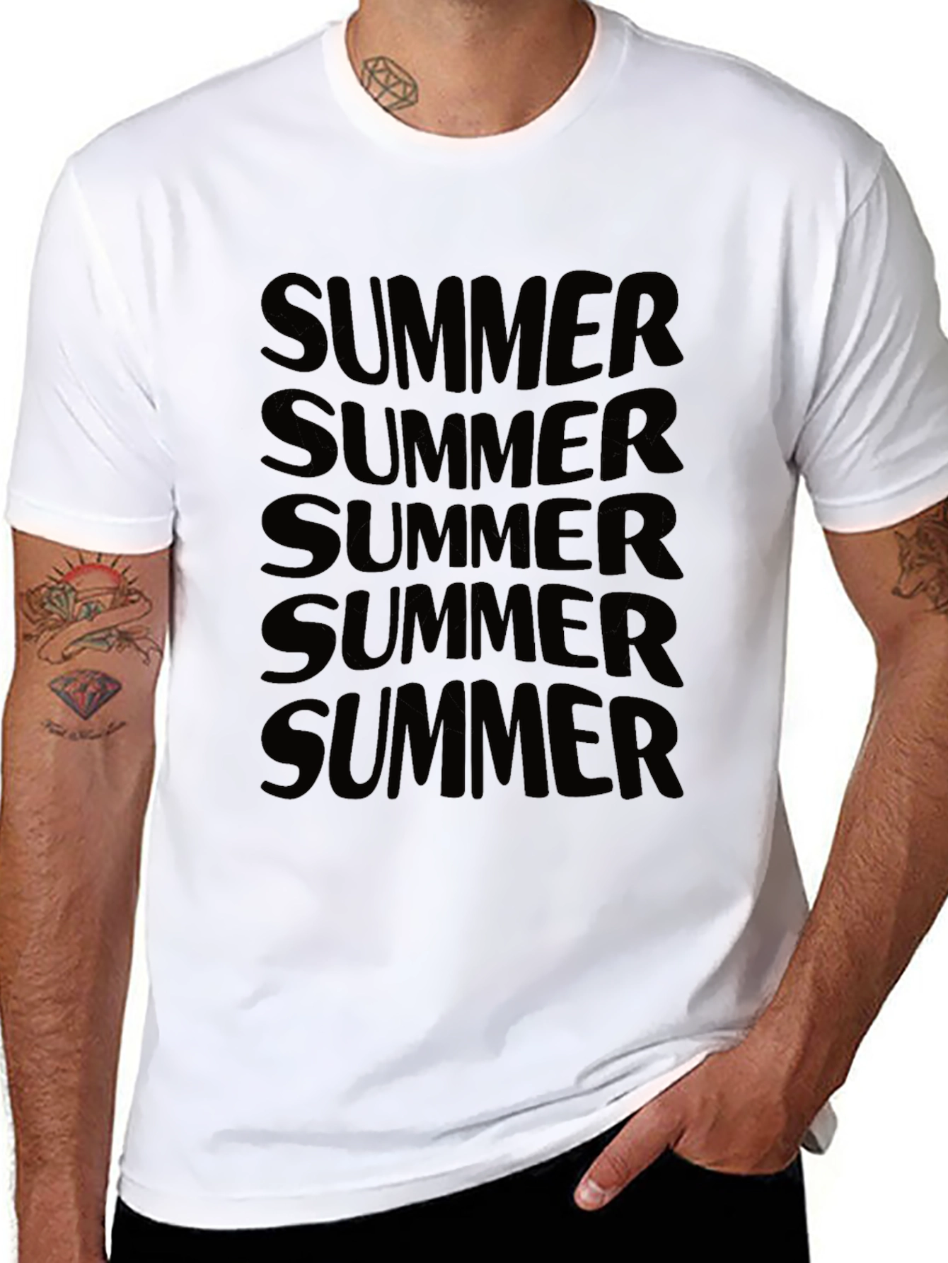 Summer Graphic Print Tee - Black