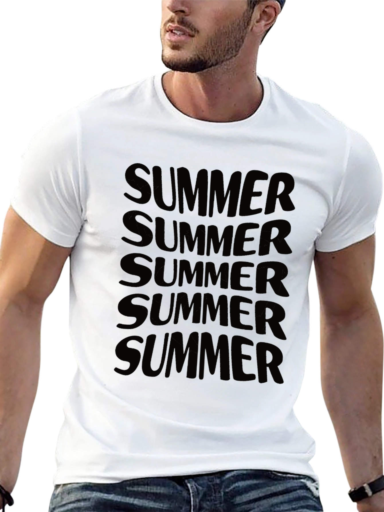 Summer Graphic Print Tee - Black