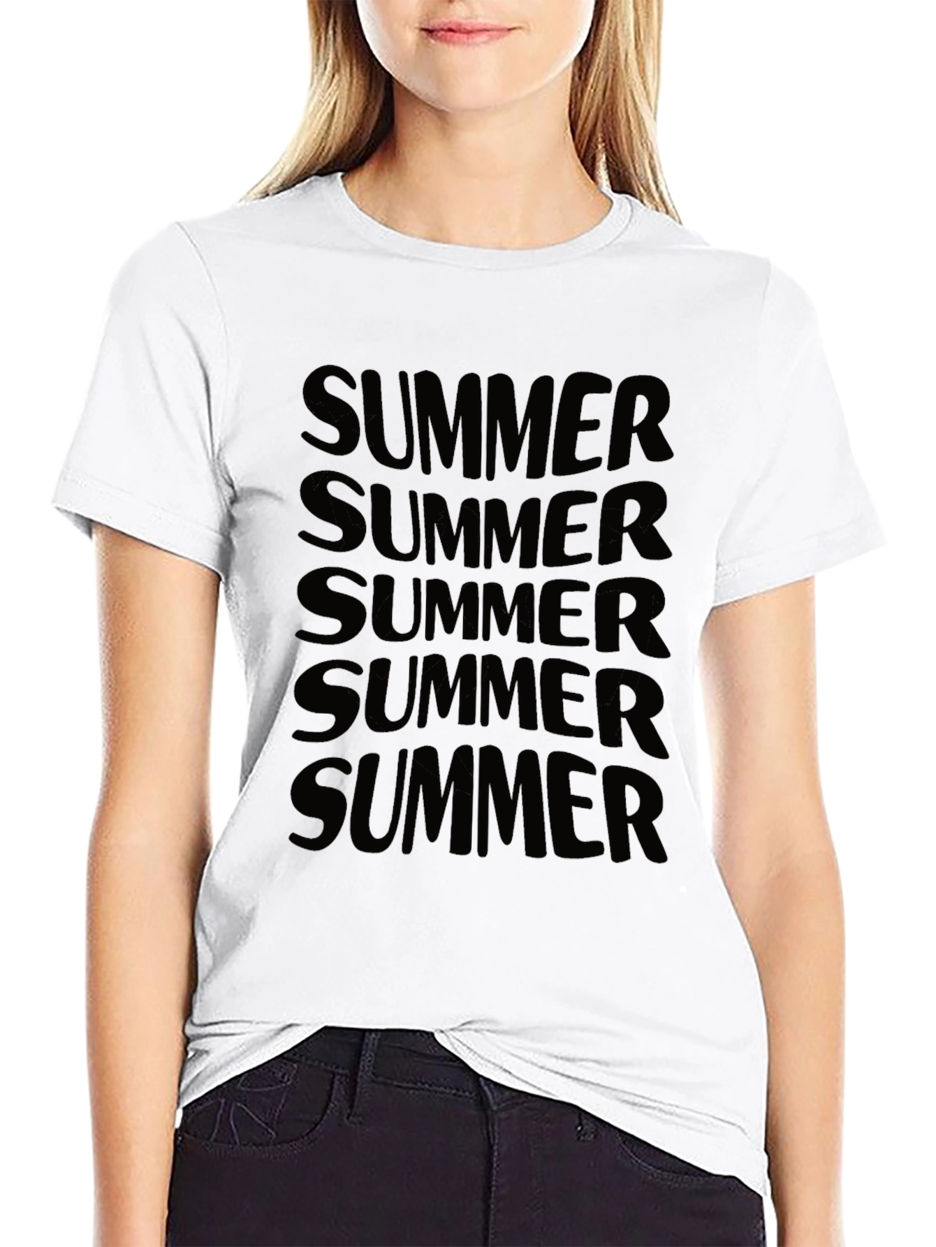 Summer Graphic Print Tee - Black