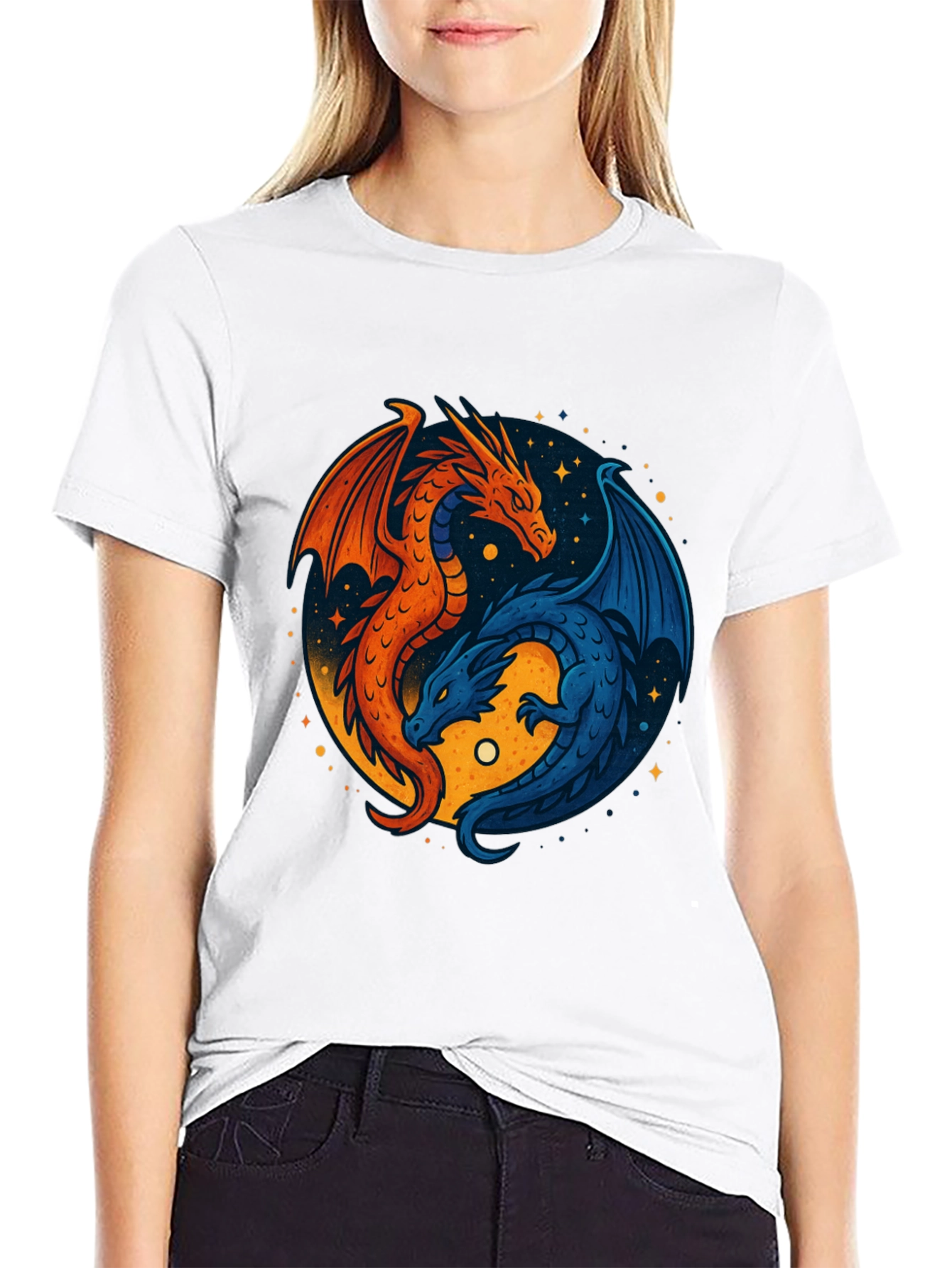 Yin Yang Dragons Graphic Tee