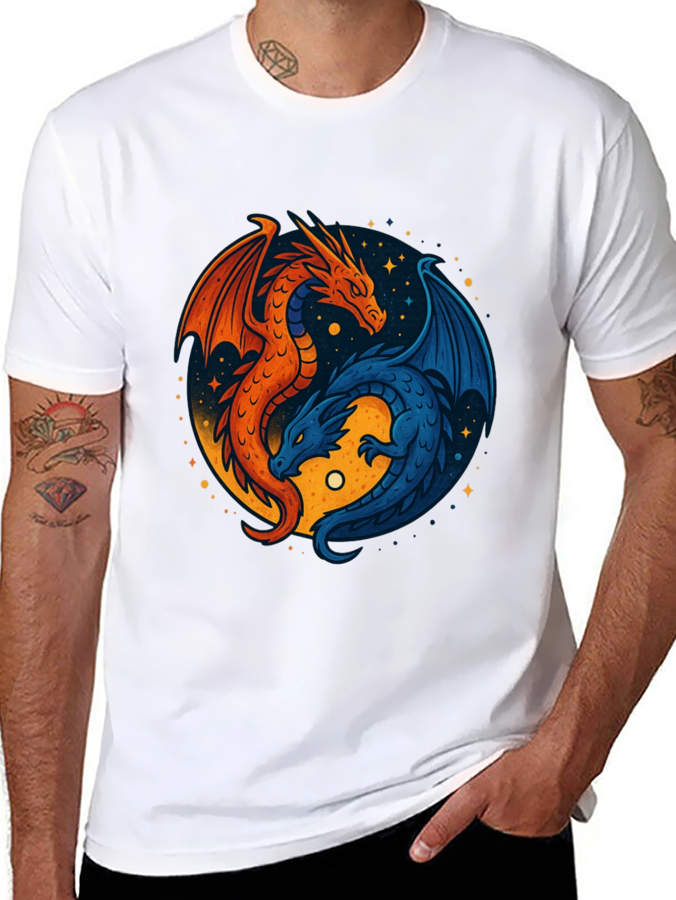 Yin Yang Dragons Graphic Tee