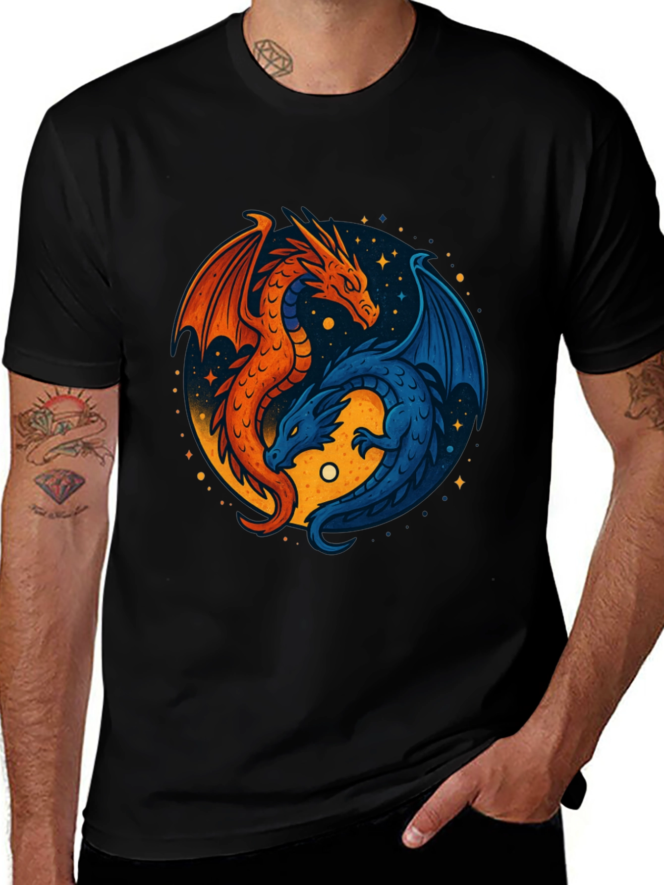 Yin Yang Dragons Graphic Tee