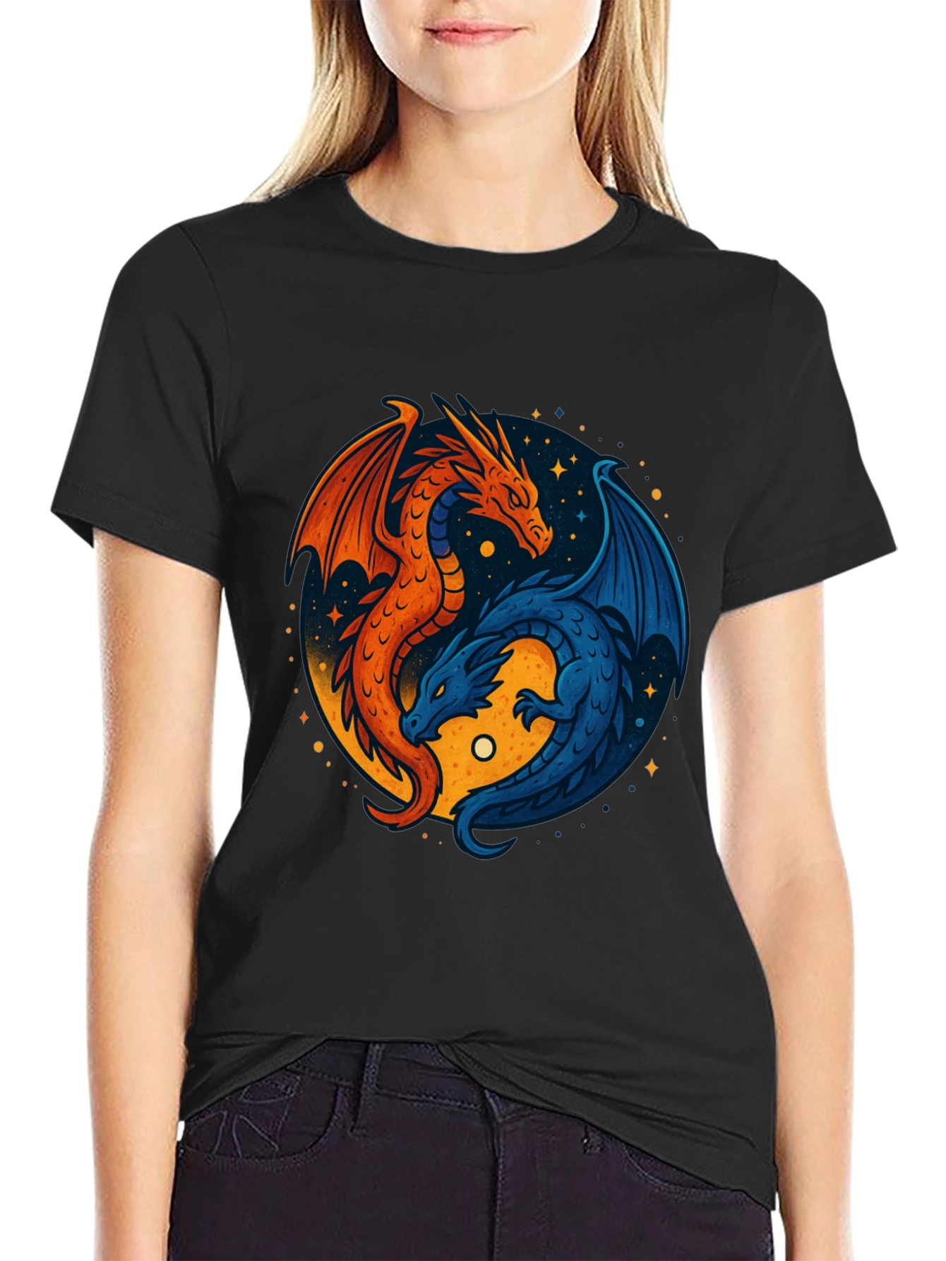 Yin Yang Dragons Graphic Tee