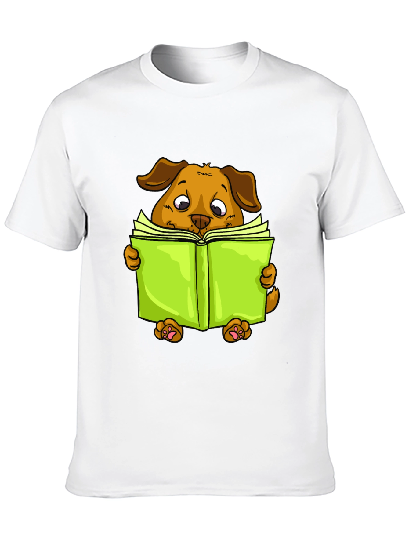 Reading Dog Graphic Tee - Soft Cotton Blend