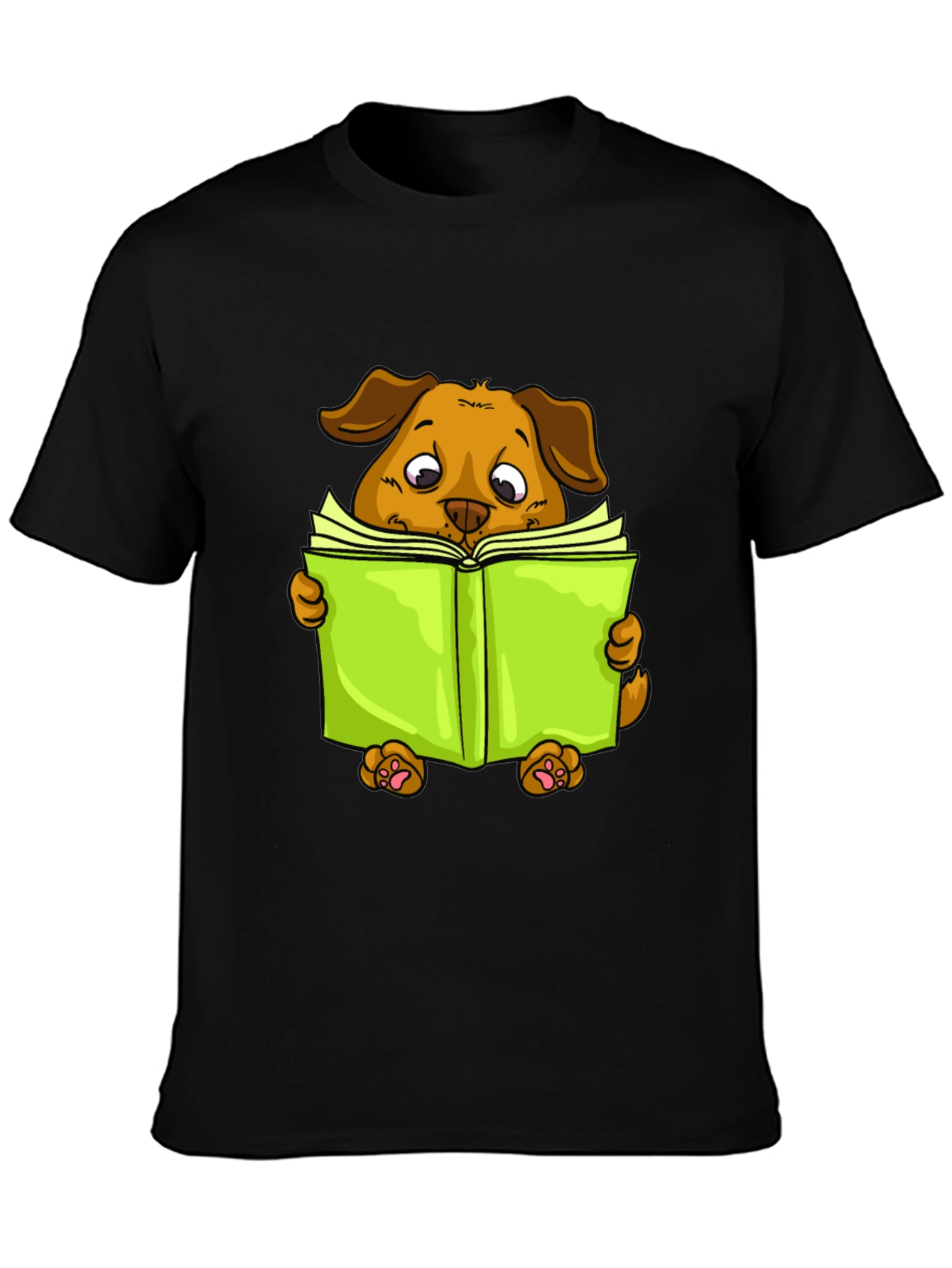 Reading Dog Graphic Tee - Soft Cotton Blend