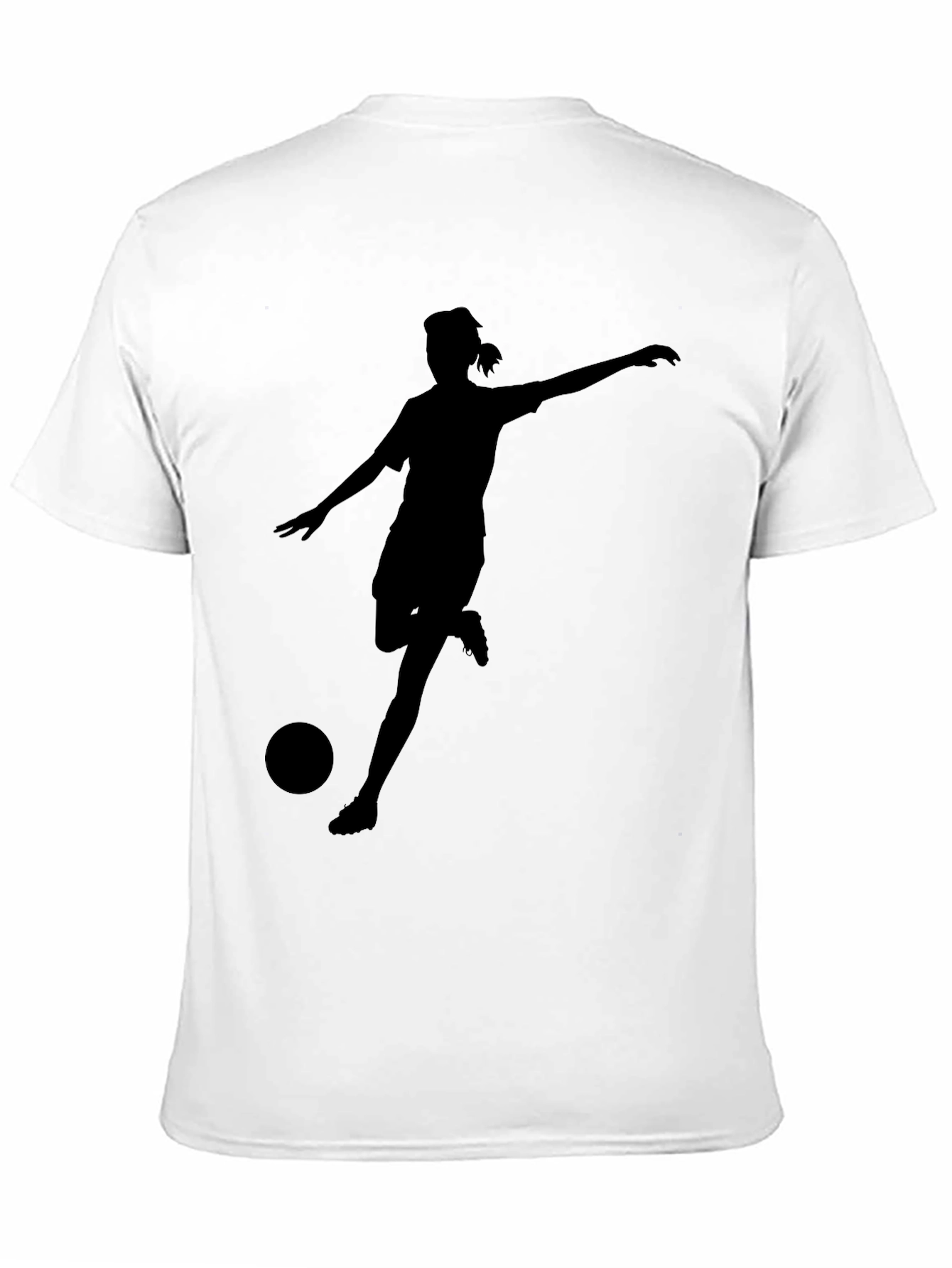 Soccer Player Silhouette Black T-Shirt