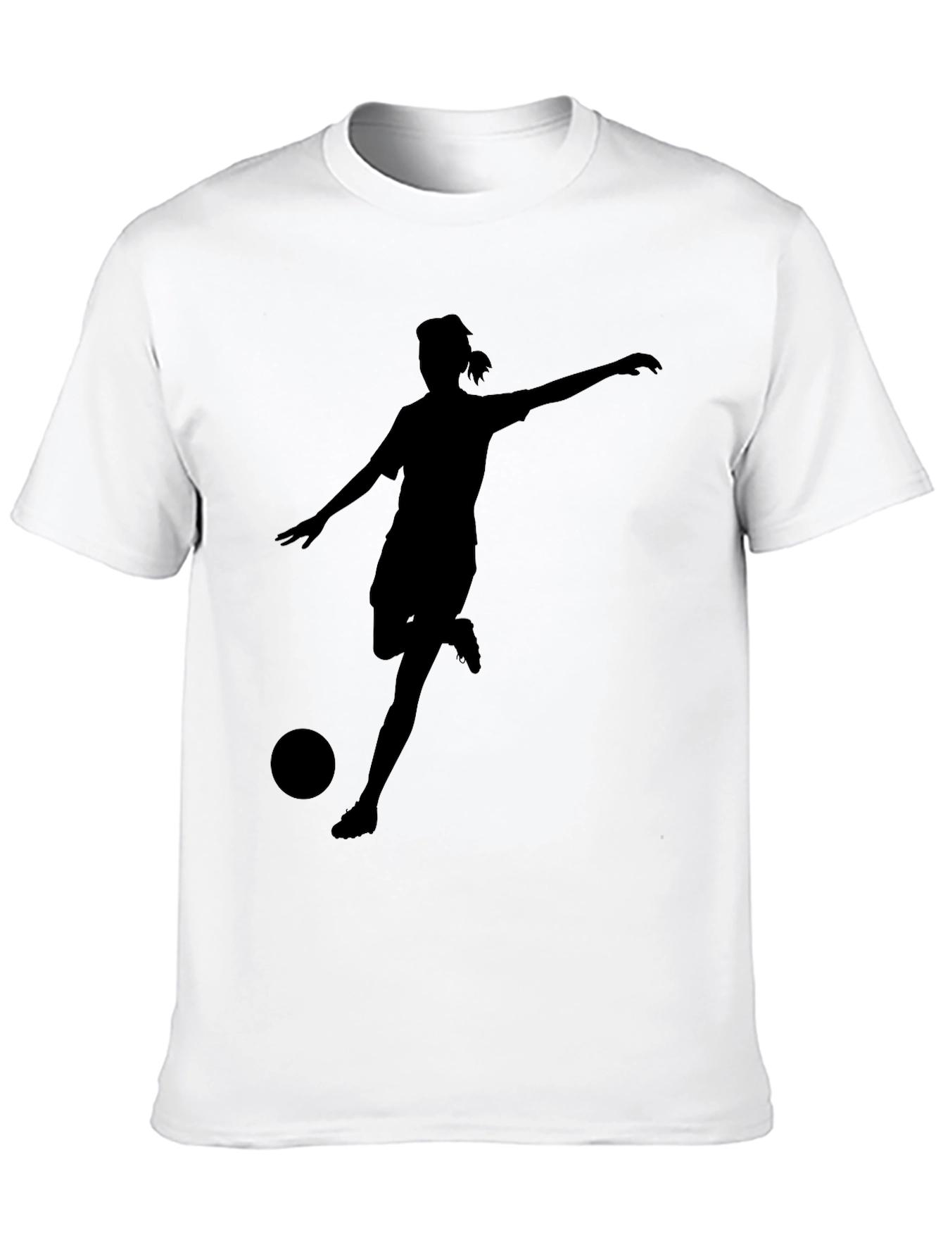 Soccer Player Silhouette Black T-Shirt