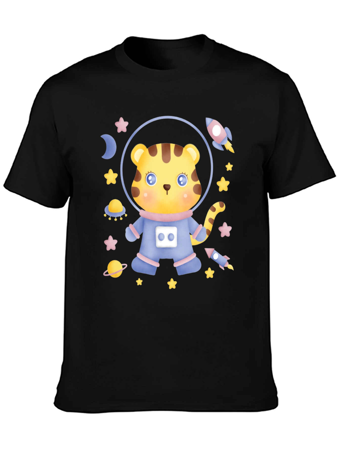 Astronaut Tiger Graphic T-Shirt - Space Adventure