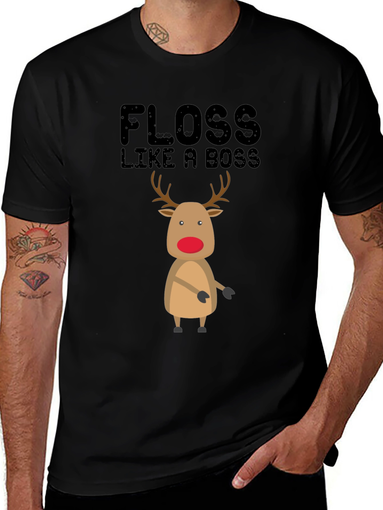 Floss Like A Boss Reindeer Christmas T-Shirt