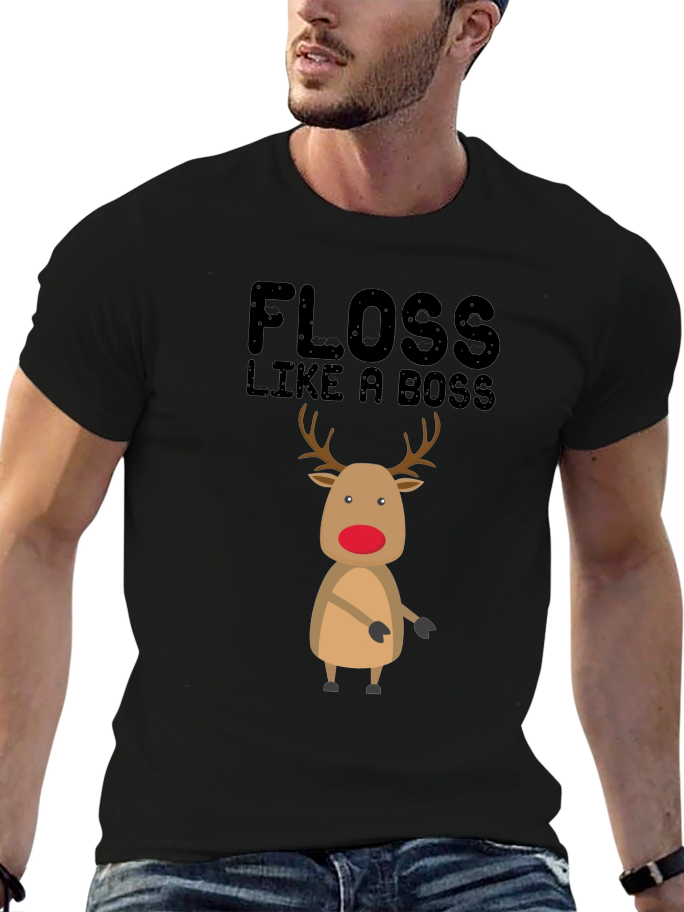 Floss Like A Boss Reindeer Christmas T-Shirt