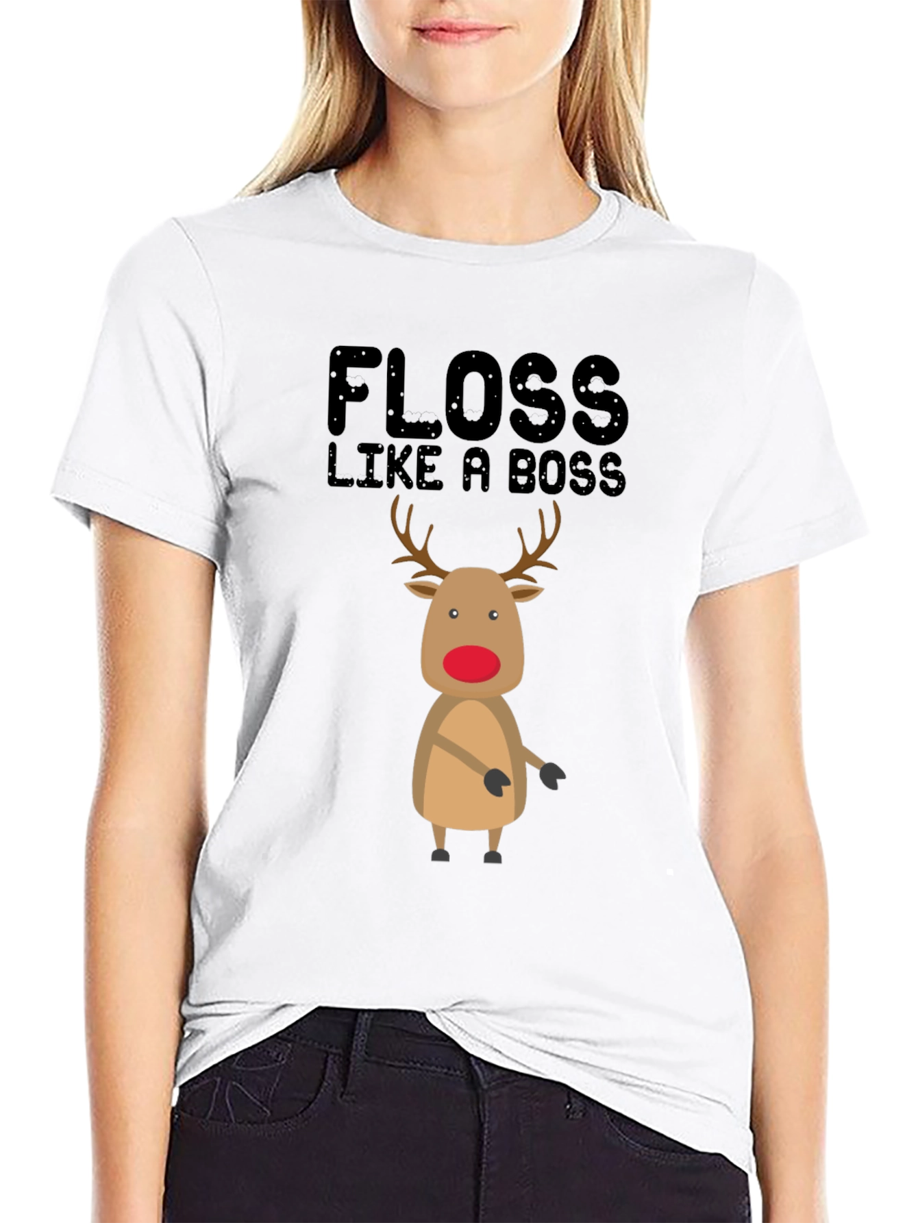 Floss Like A Boss Reindeer Christmas T-Shirt