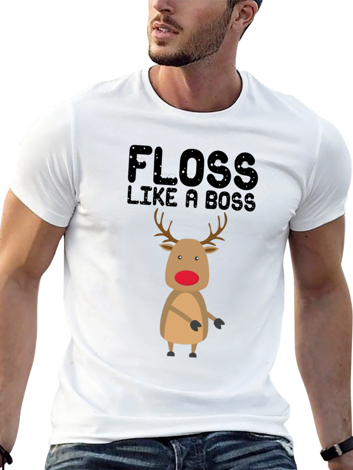 Floss Like A Boss Reindeer Christmas T-Shirt