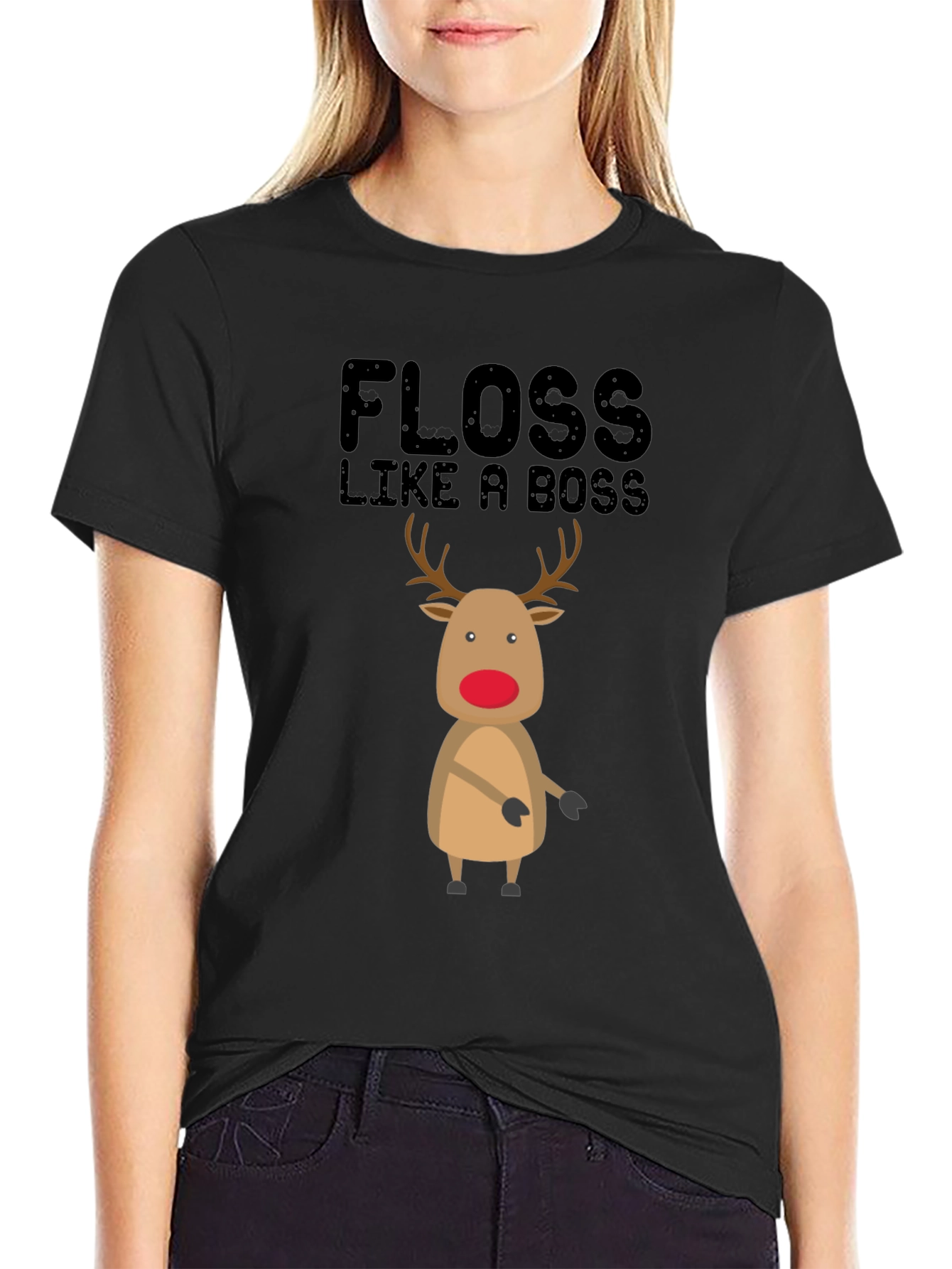 Floss Like A Boss Reindeer Christmas T-Shirt