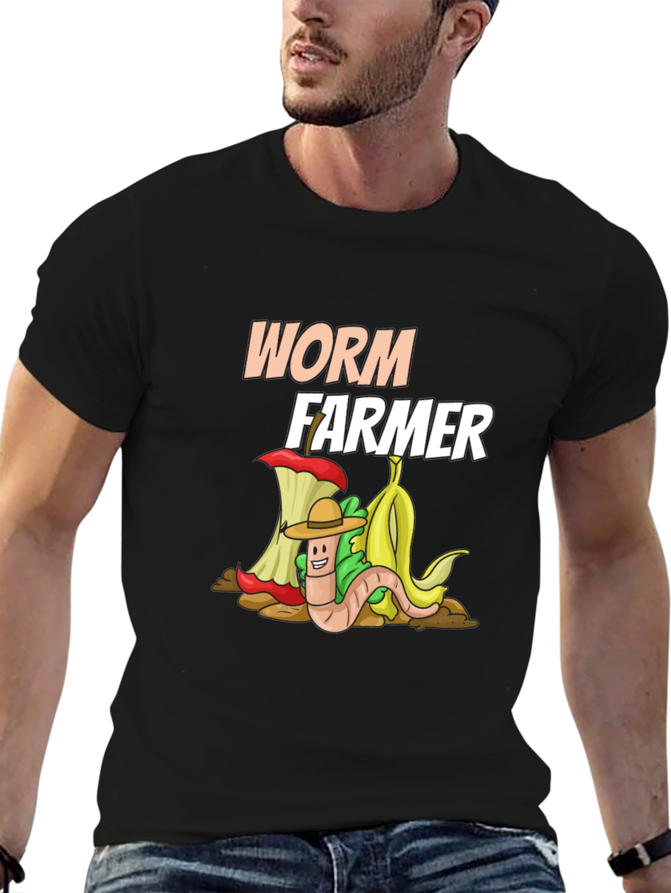 Worm Farmer T-Shirt: Compost Cartoon Graphic Tee