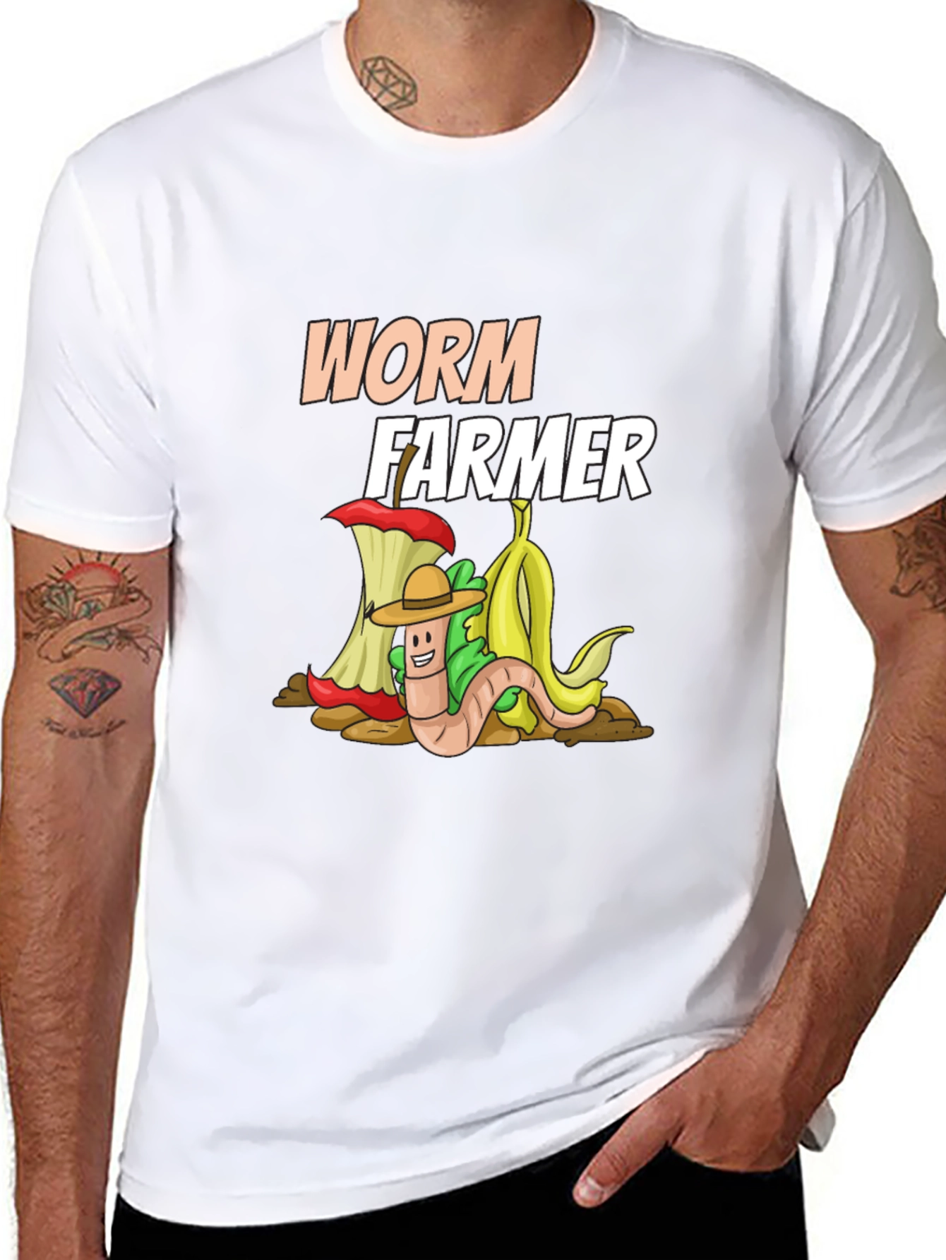 Worm Farmer T-Shirt: Compost Cartoon Graphic Tee