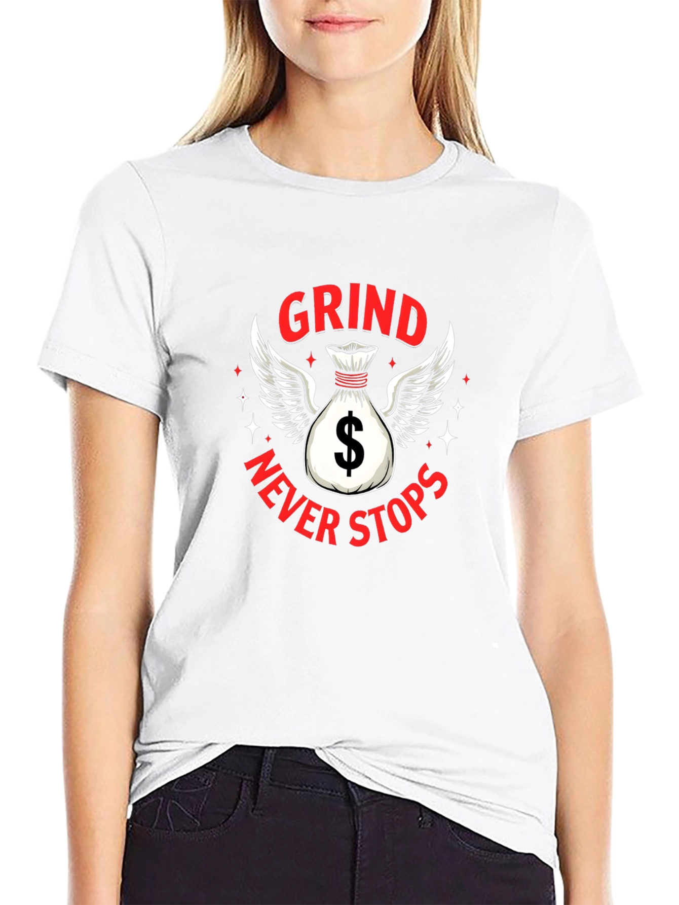 Grind Never Stops Black Graphic T-Shirt