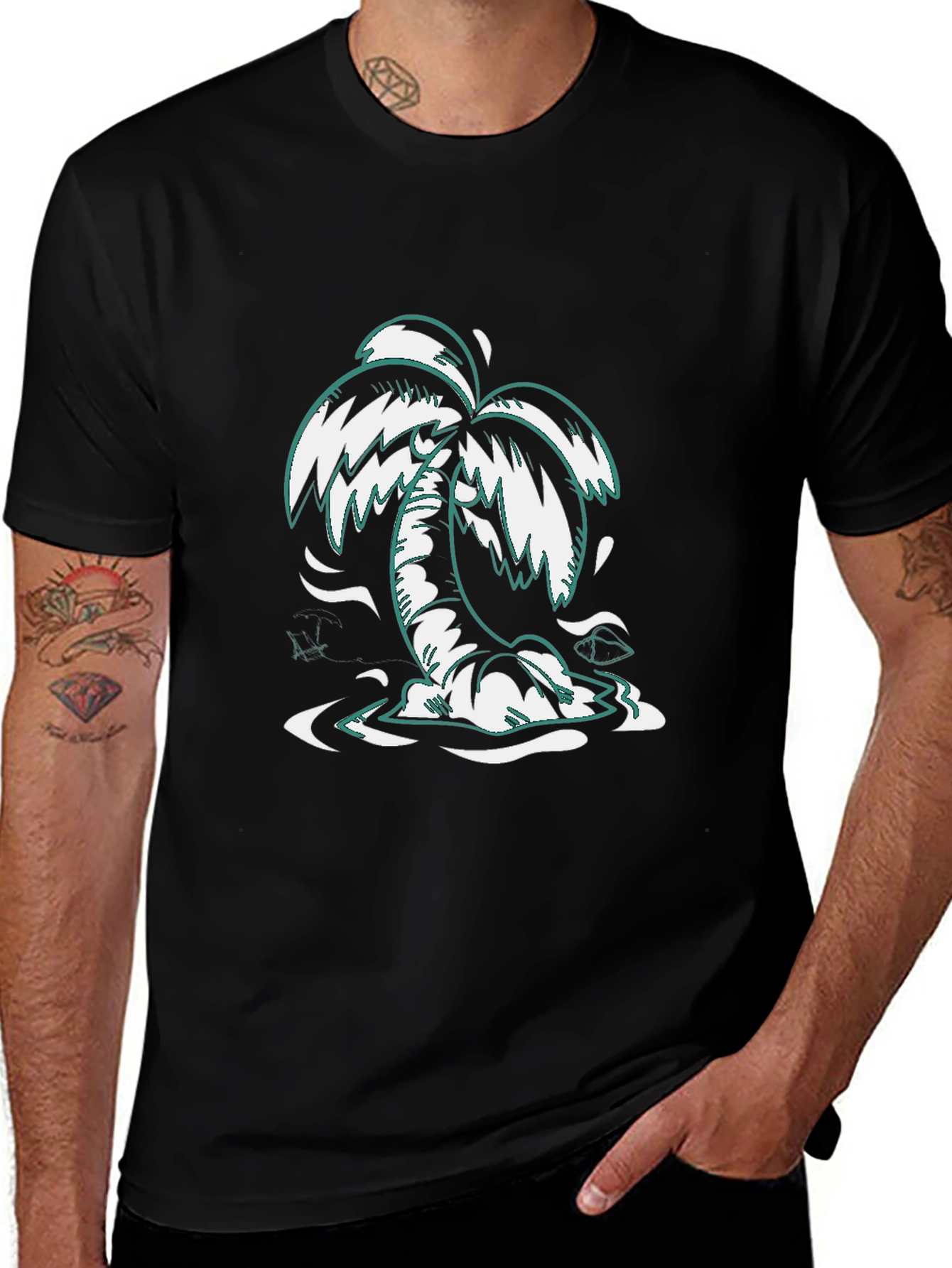 Black Palm Tree Graphic Tee