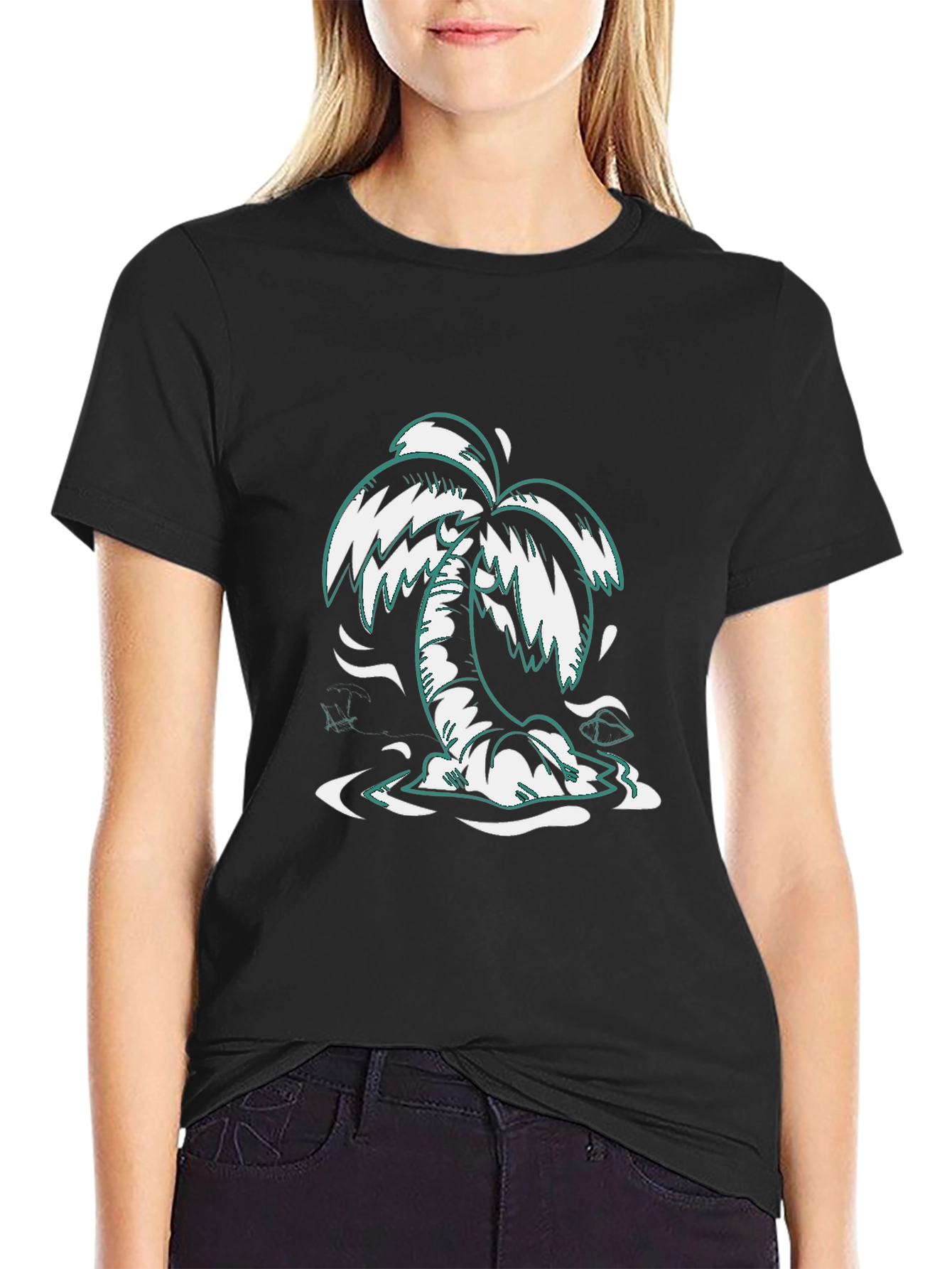 Black Palm Tree Graphic Tee