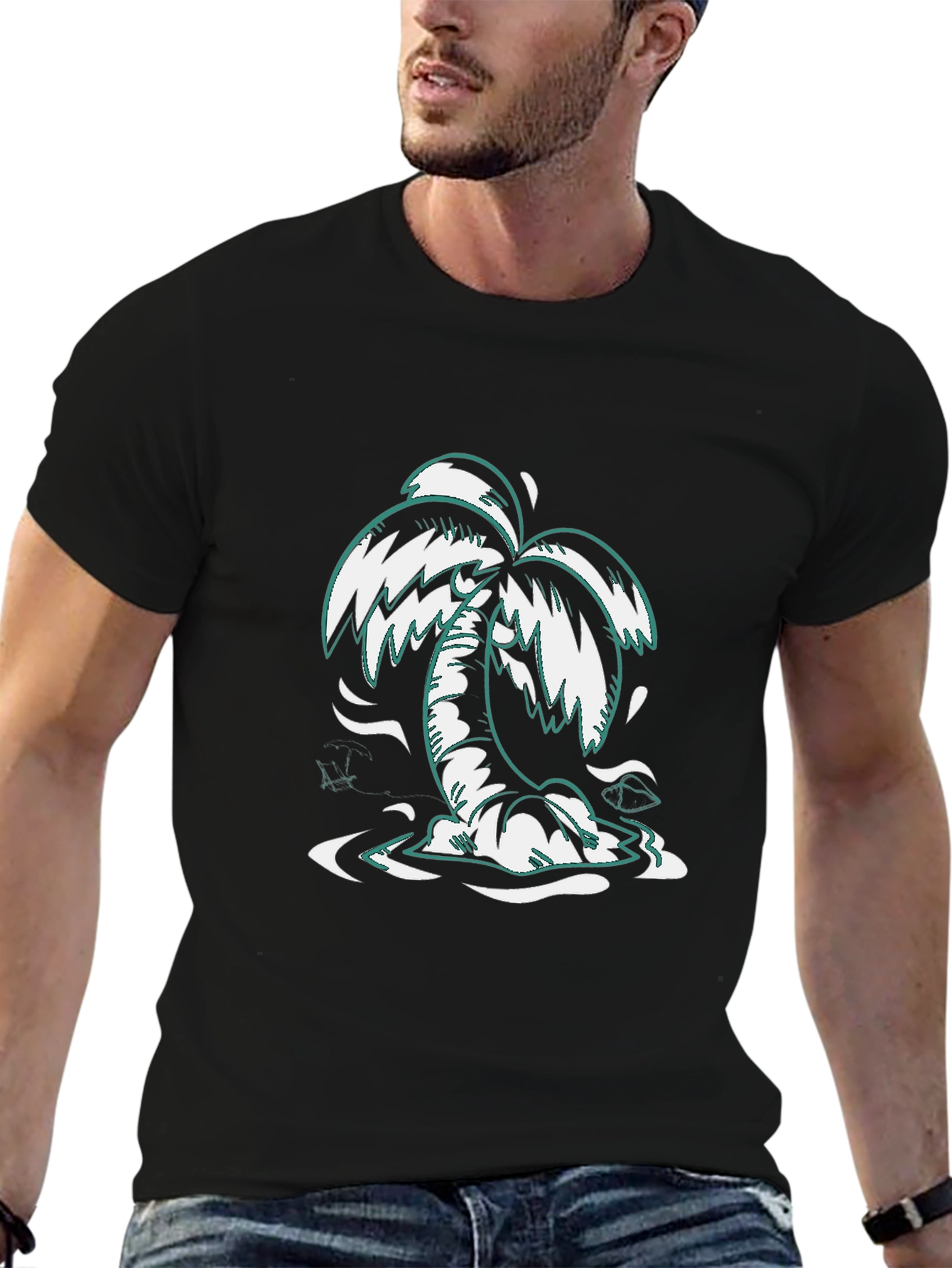 Black Palm Tree Graphic Tee