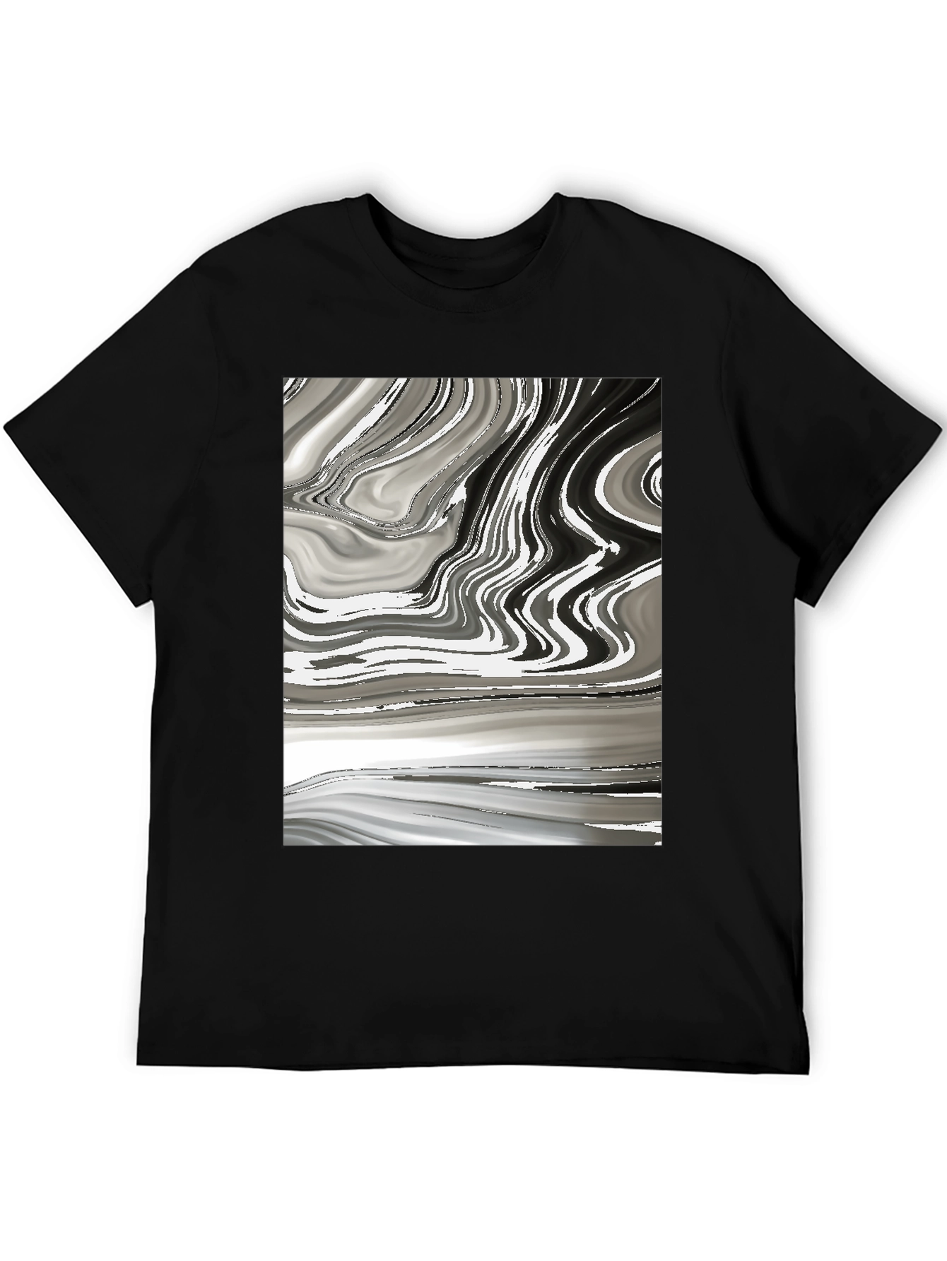 Abstract Marble Swirl Graphic Tee - Modern Casual Style