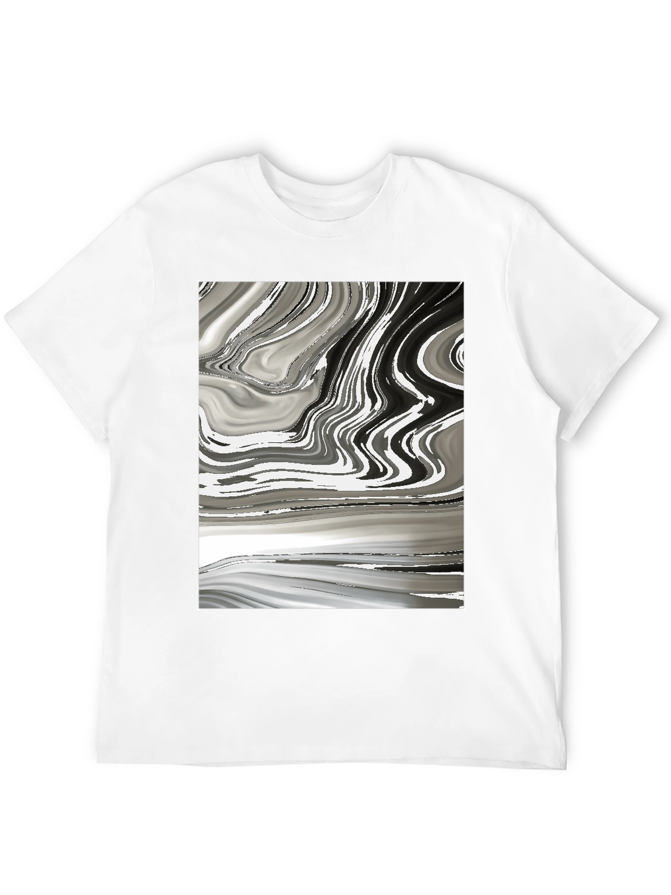Abstract Marble Swirl Graphic Tee - Modern Casual Style