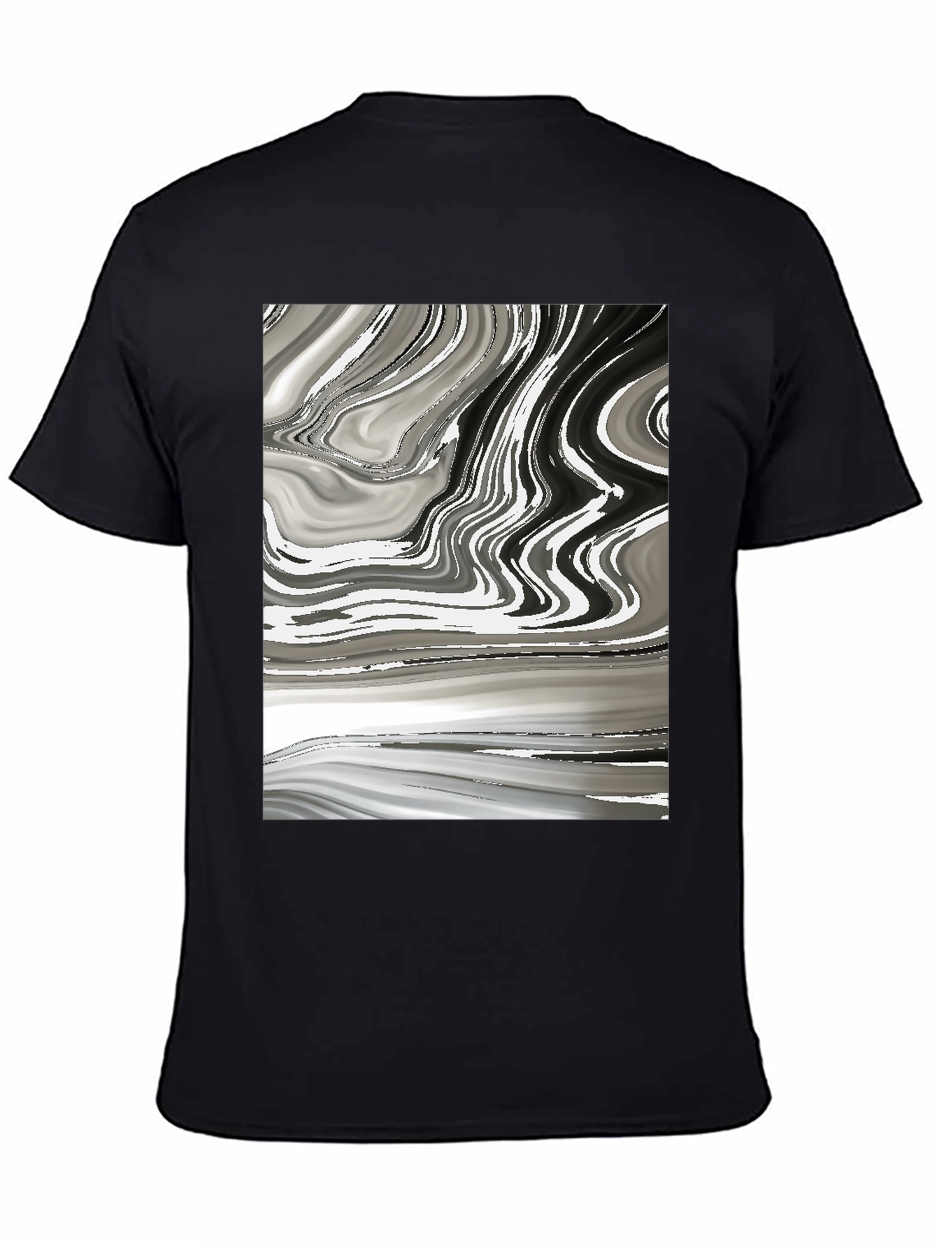 Abstract Marble Swirl Graphic Tee - Modern Casual Style