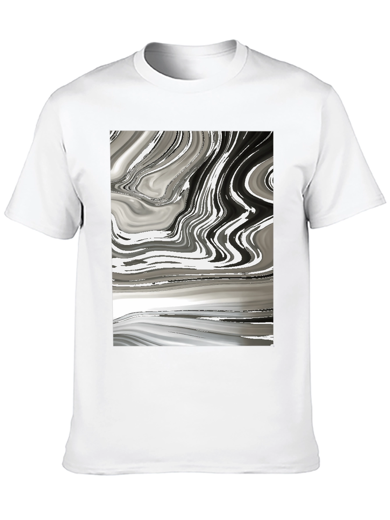 Abstract Marble Swirl Graphic Tee - Modern Casual Style