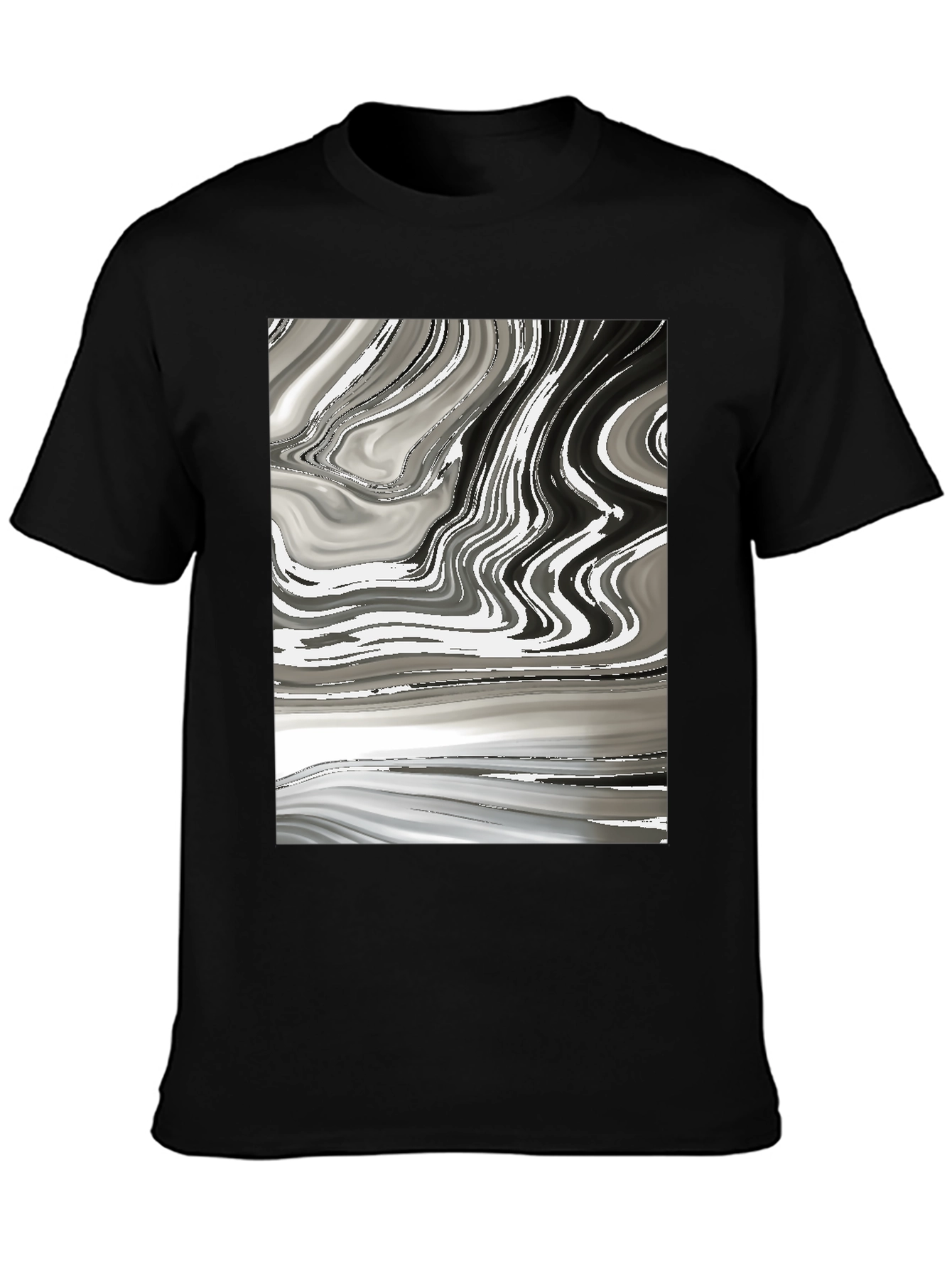 Abstract Marble Swirl Graphic Tee - Modern Casual Style