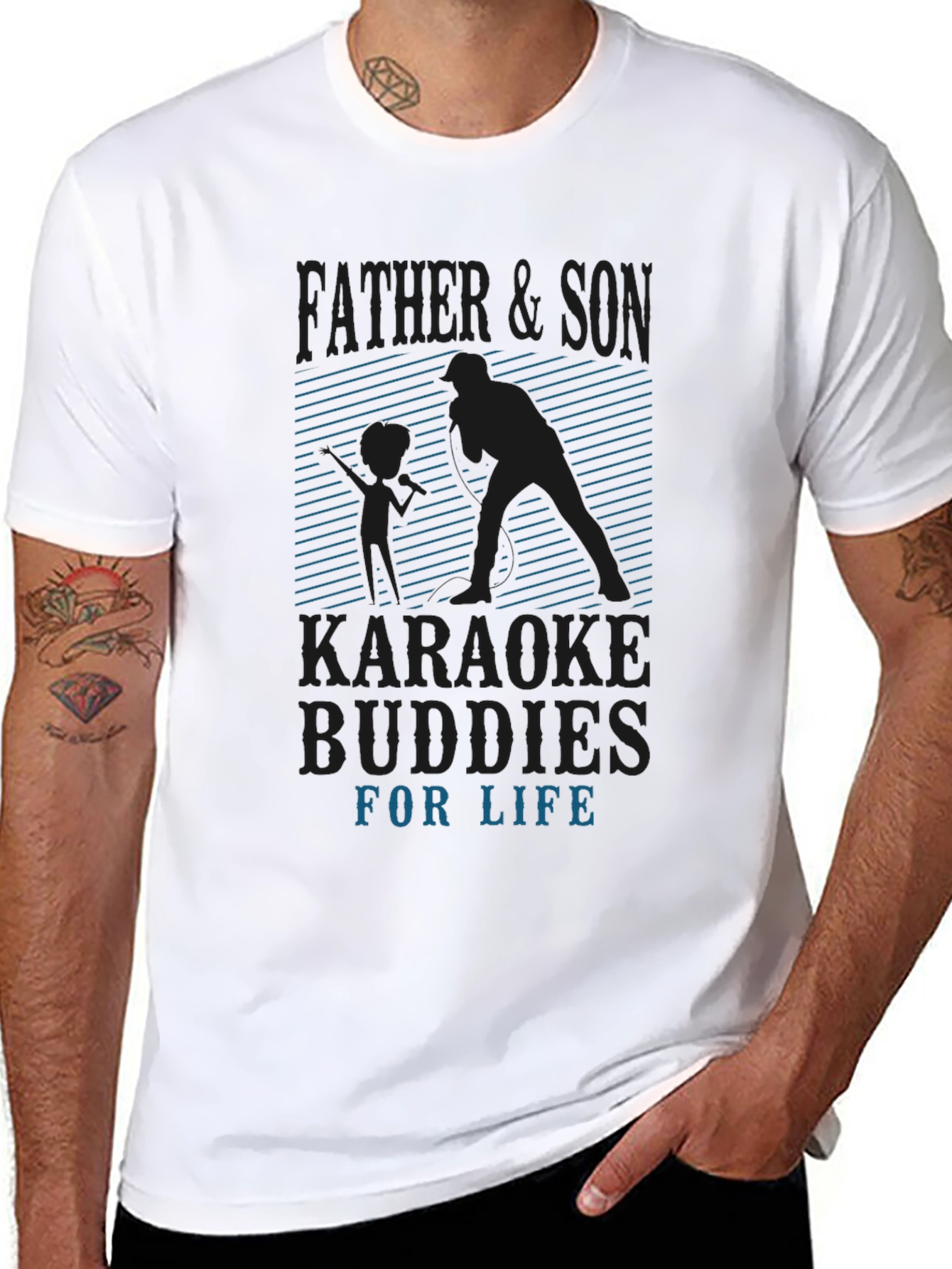 Father & Son Karaoke Buddies Graphic Tee