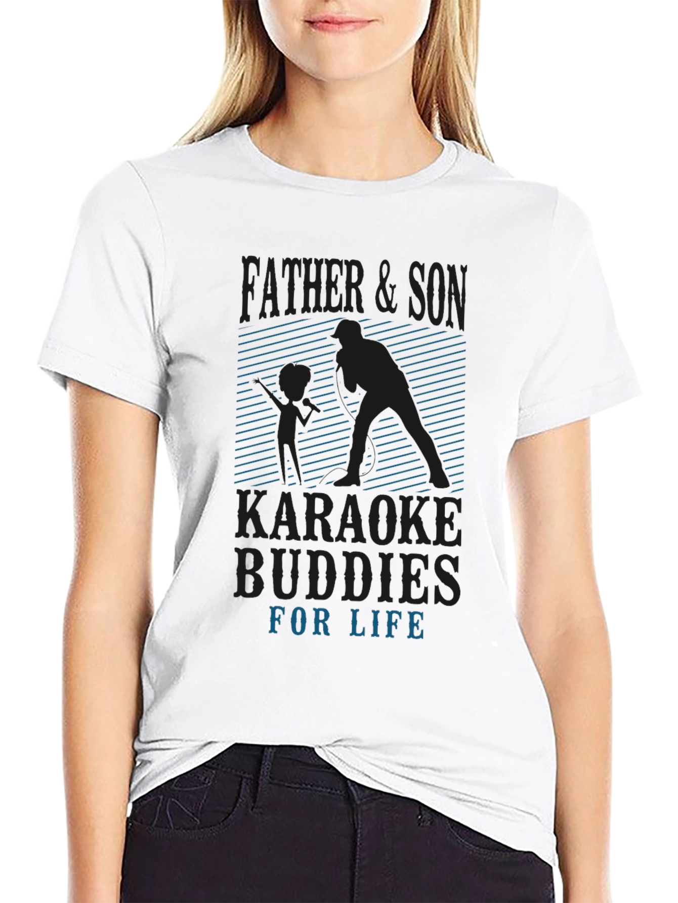 Father & Son Karaoke Buddies Graphic Tee
