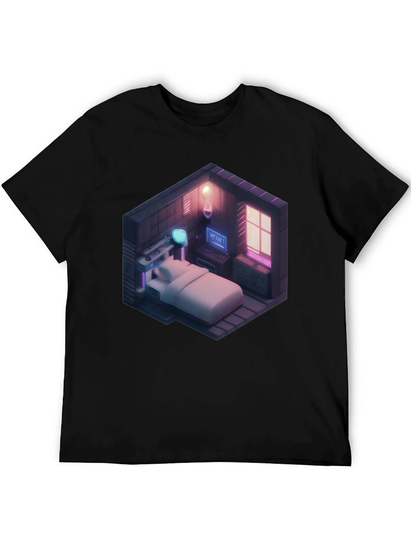 Isometric Gaming Room T-Shirt - Black