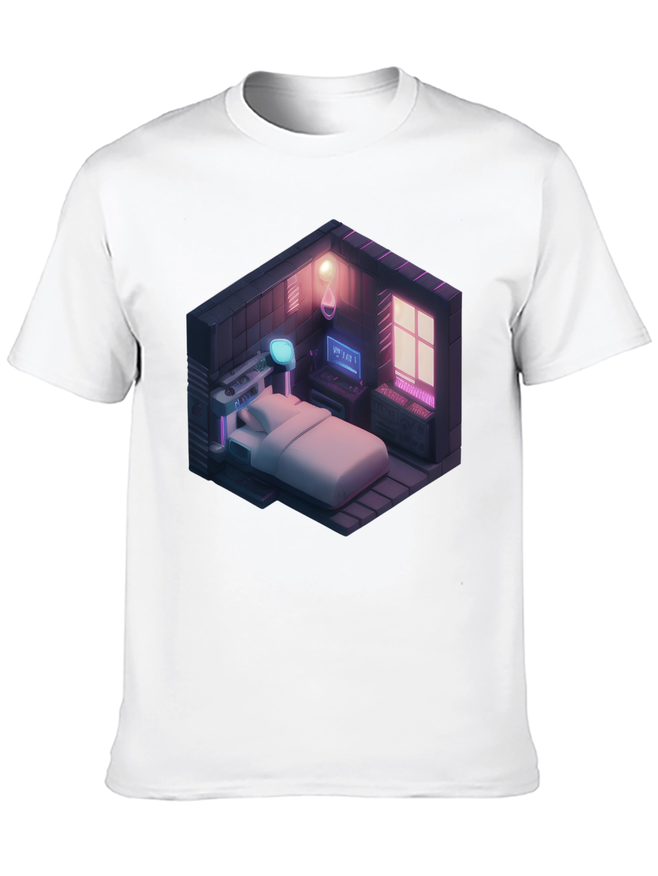 Isometric Gaming Room T-Shirt - Black