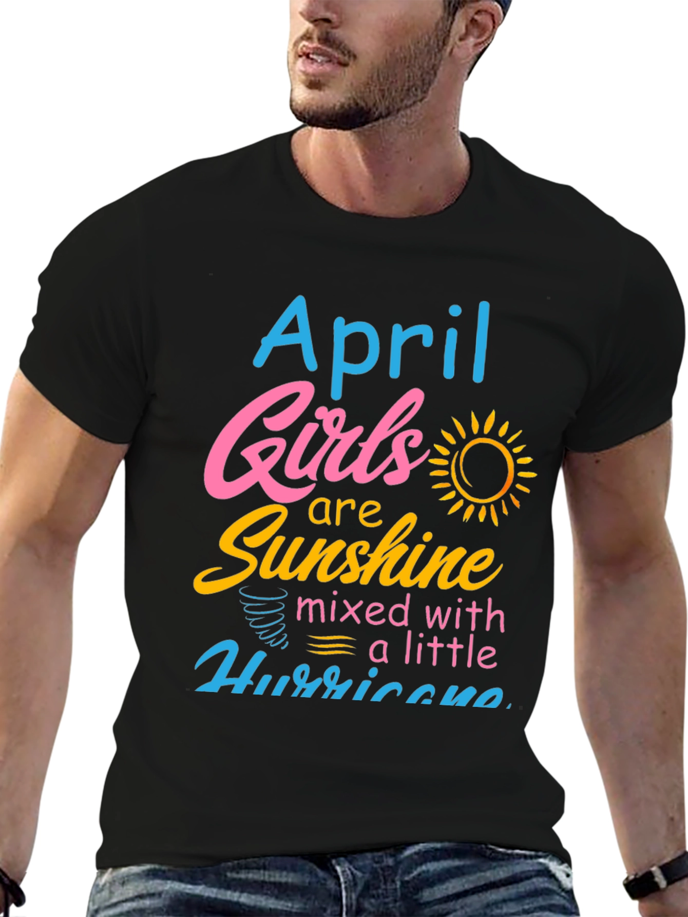 April Girls Sunshine Hurricane Black Tee