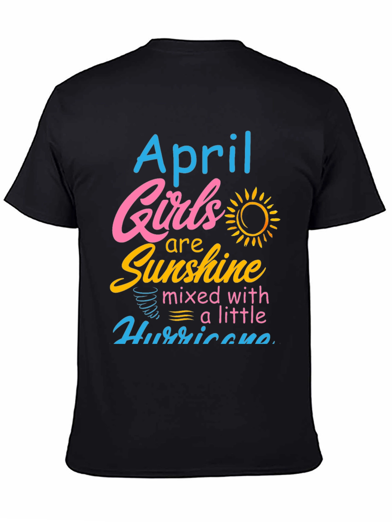 April Girls Sunshine Hurricane Black Tee