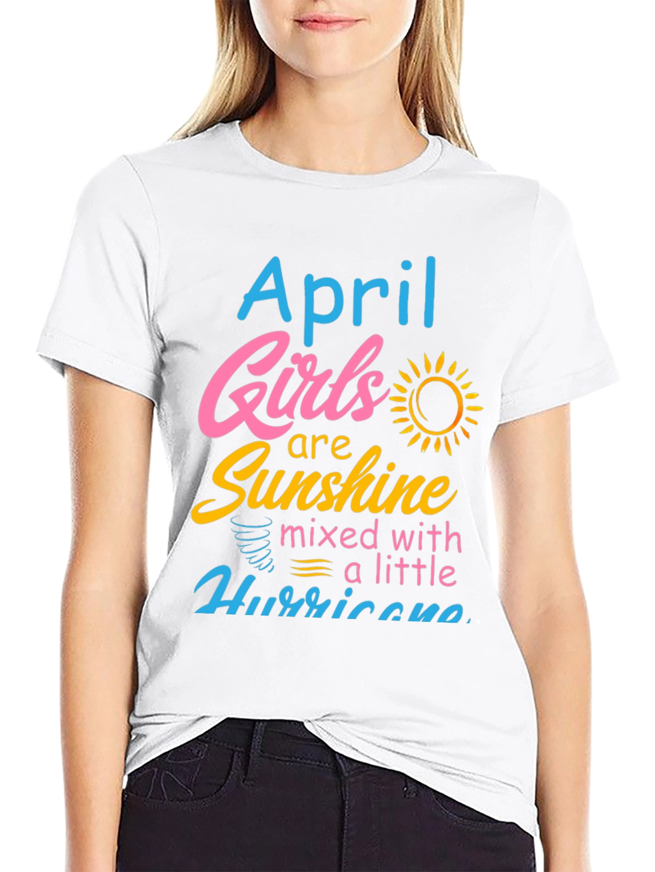 April Girls Sunshine Hurricane Black Tee