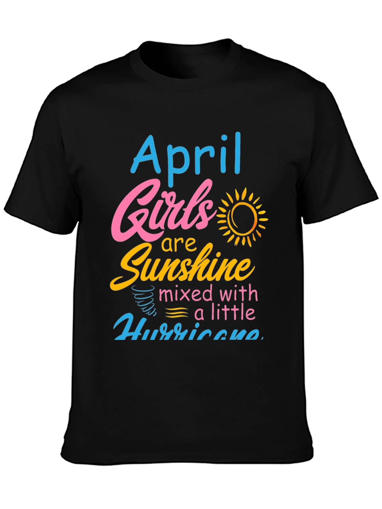 April Girls Sunshine Hurricane Black Tee