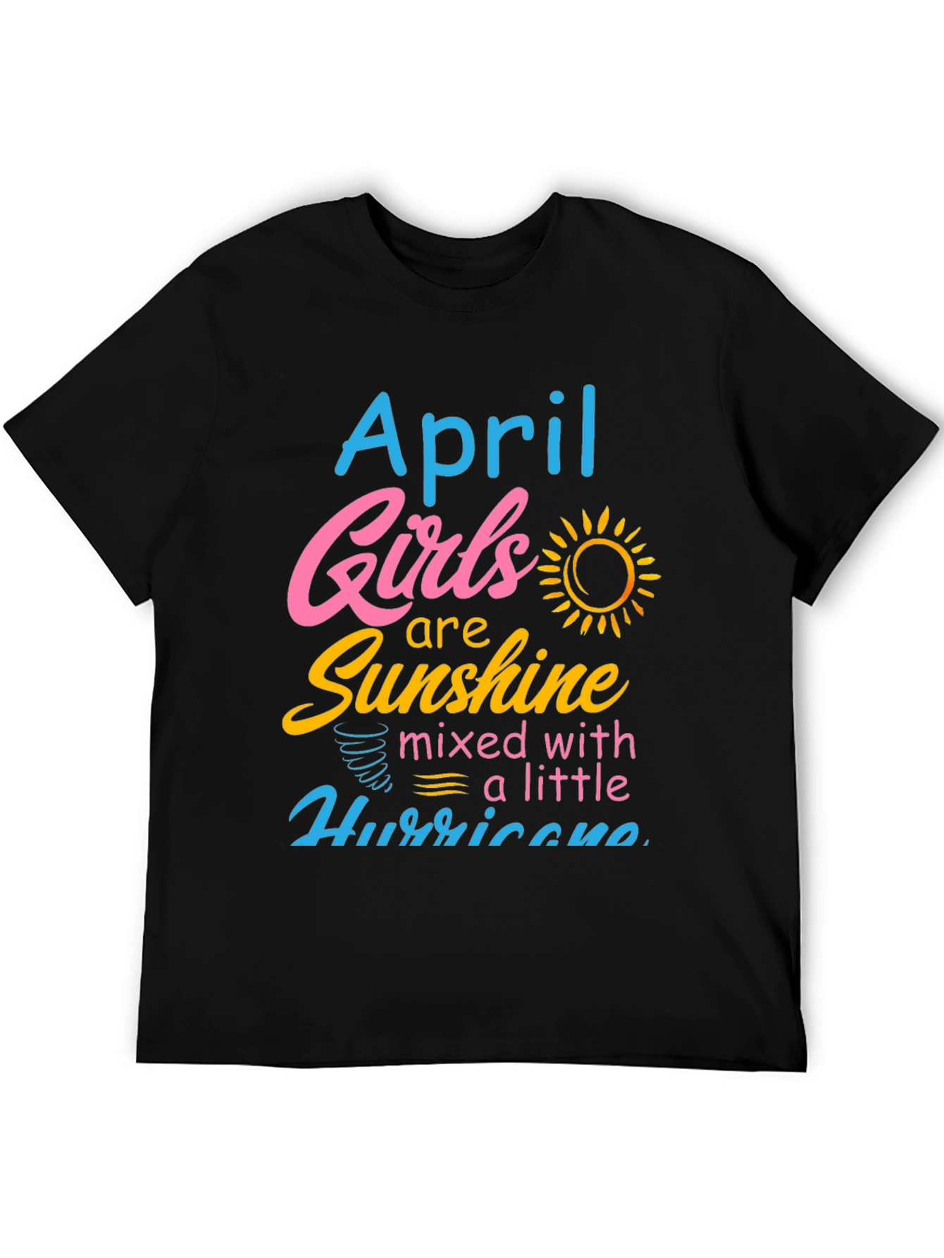 April Girls Sunshine Hurricane Black Tee