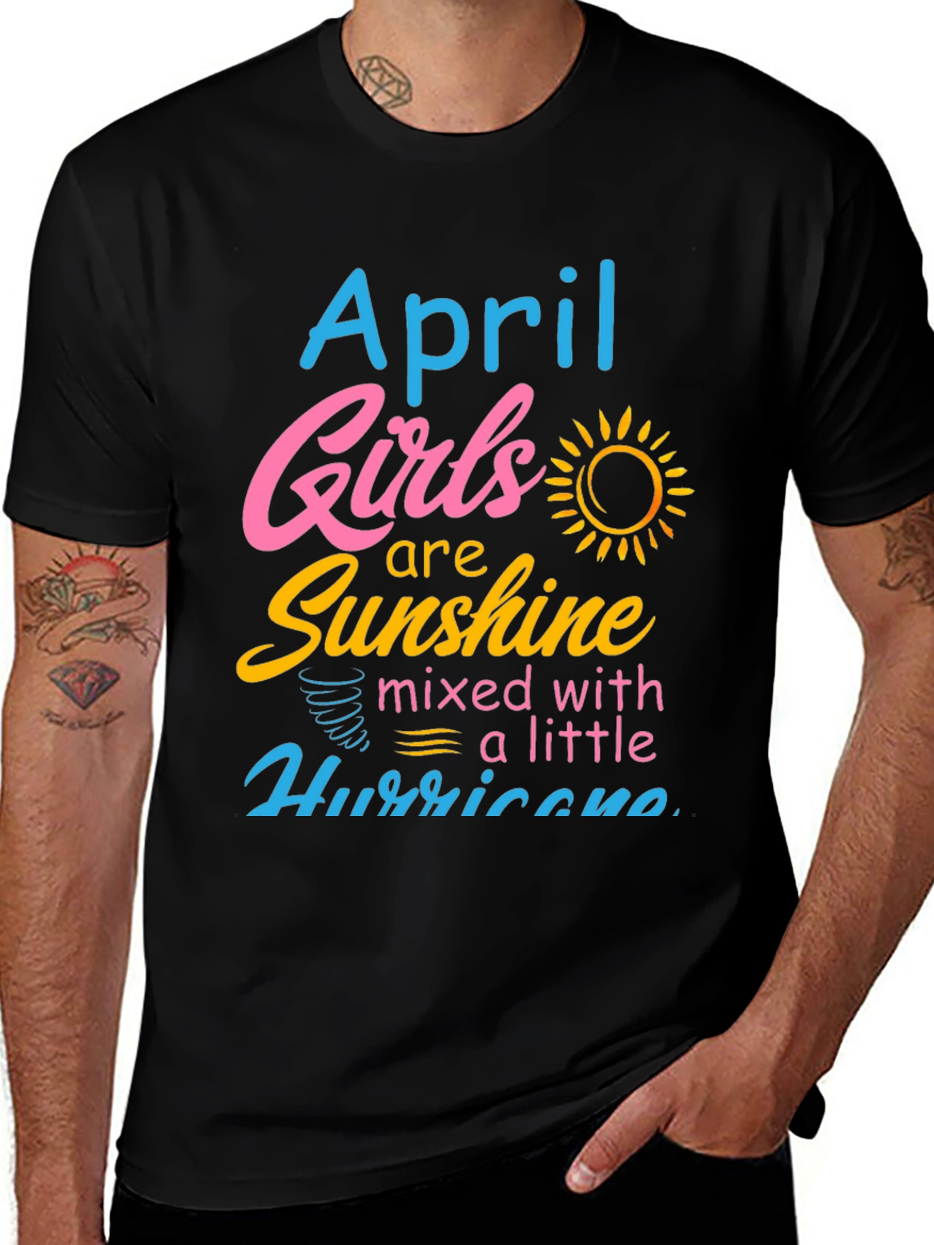 April Girls Sunshine Hurricane Black Tee