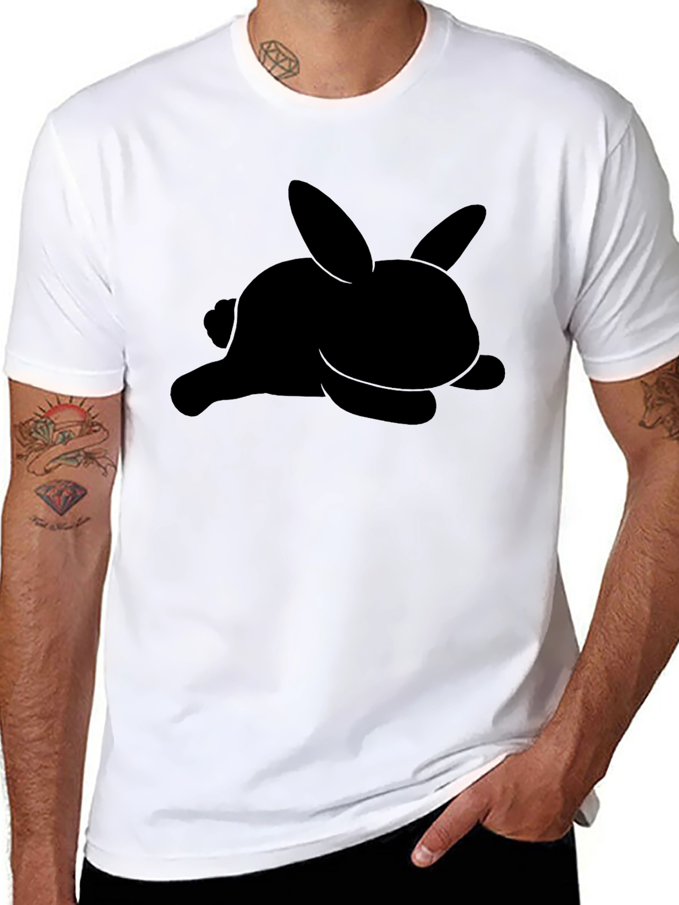 Black Rabbit Graphic Tee - Stylish & Comfy