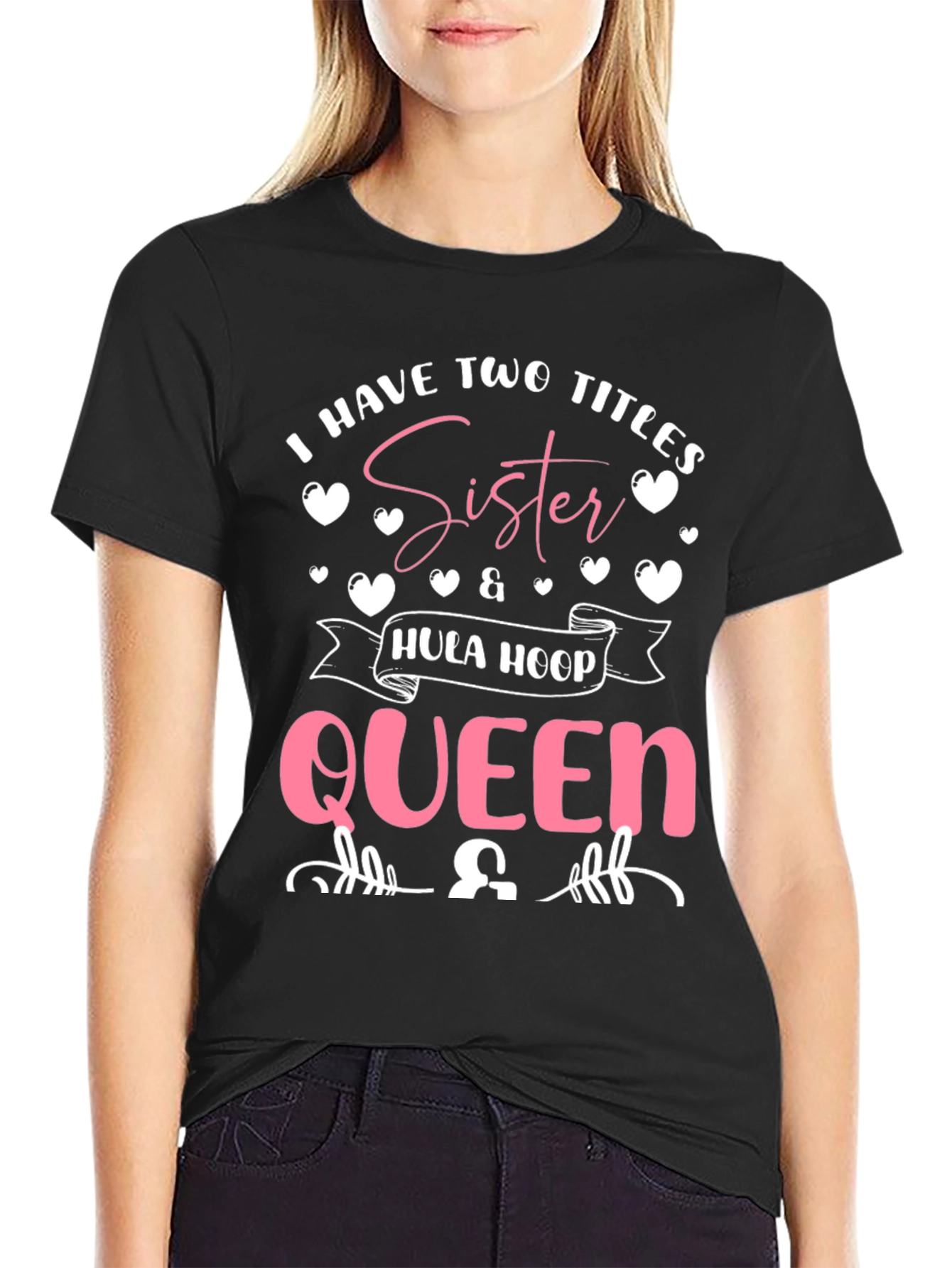 Sister Hula Hoop Queen Black T-Shirt