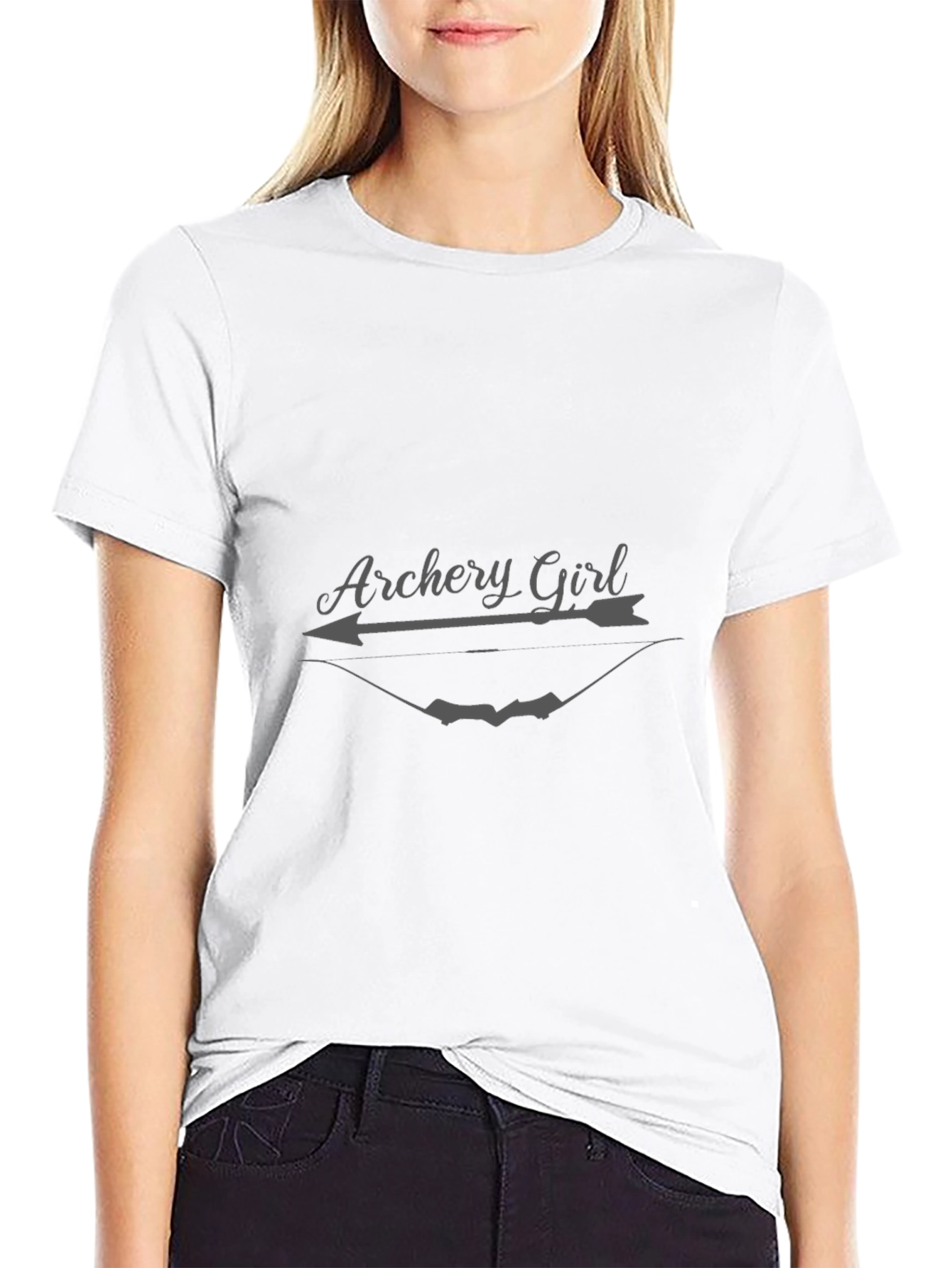 Archery Girl T-Shirt - Black Short Sleeve Tee